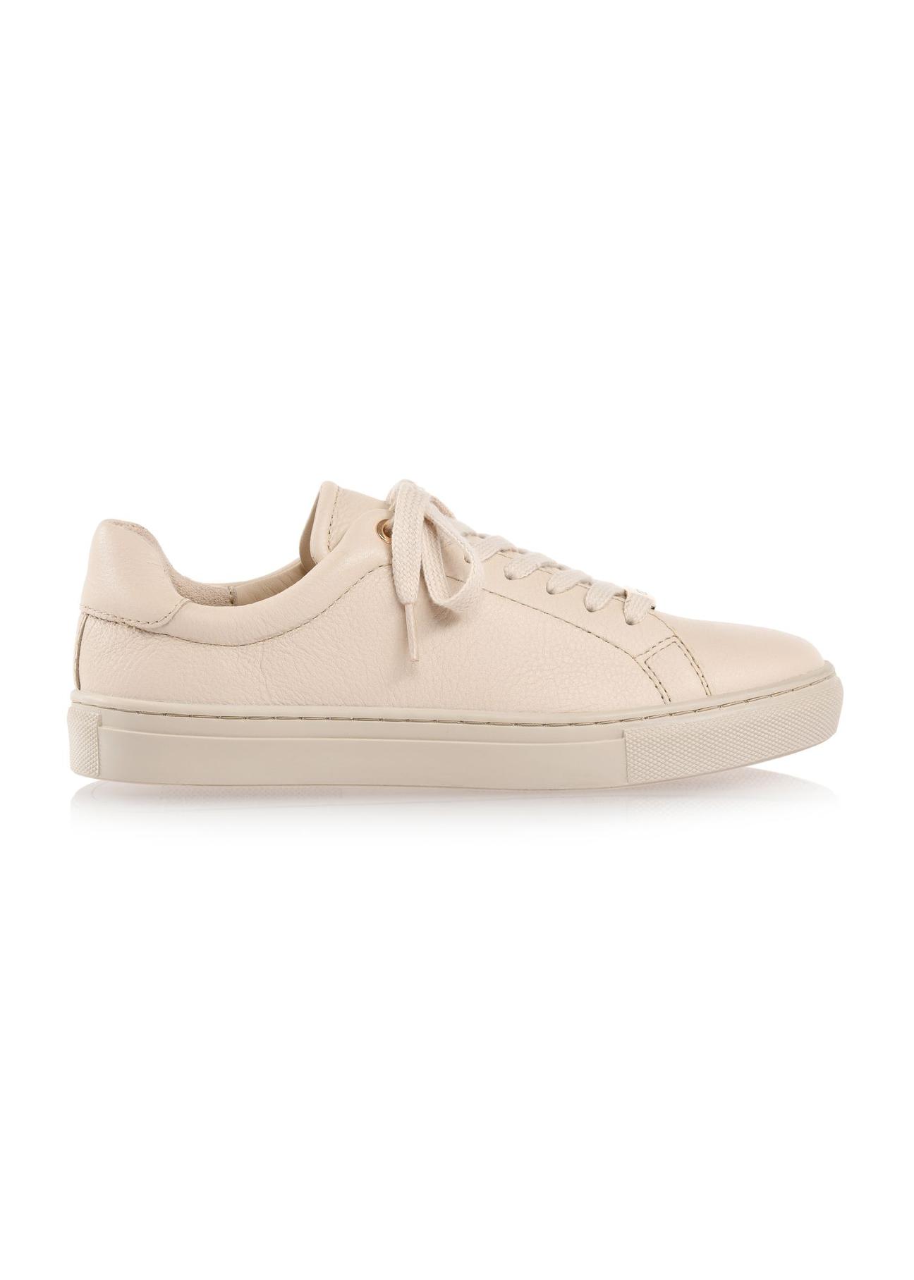 Beige leather women's sneakers BUTYD-1068-81(W24)-01