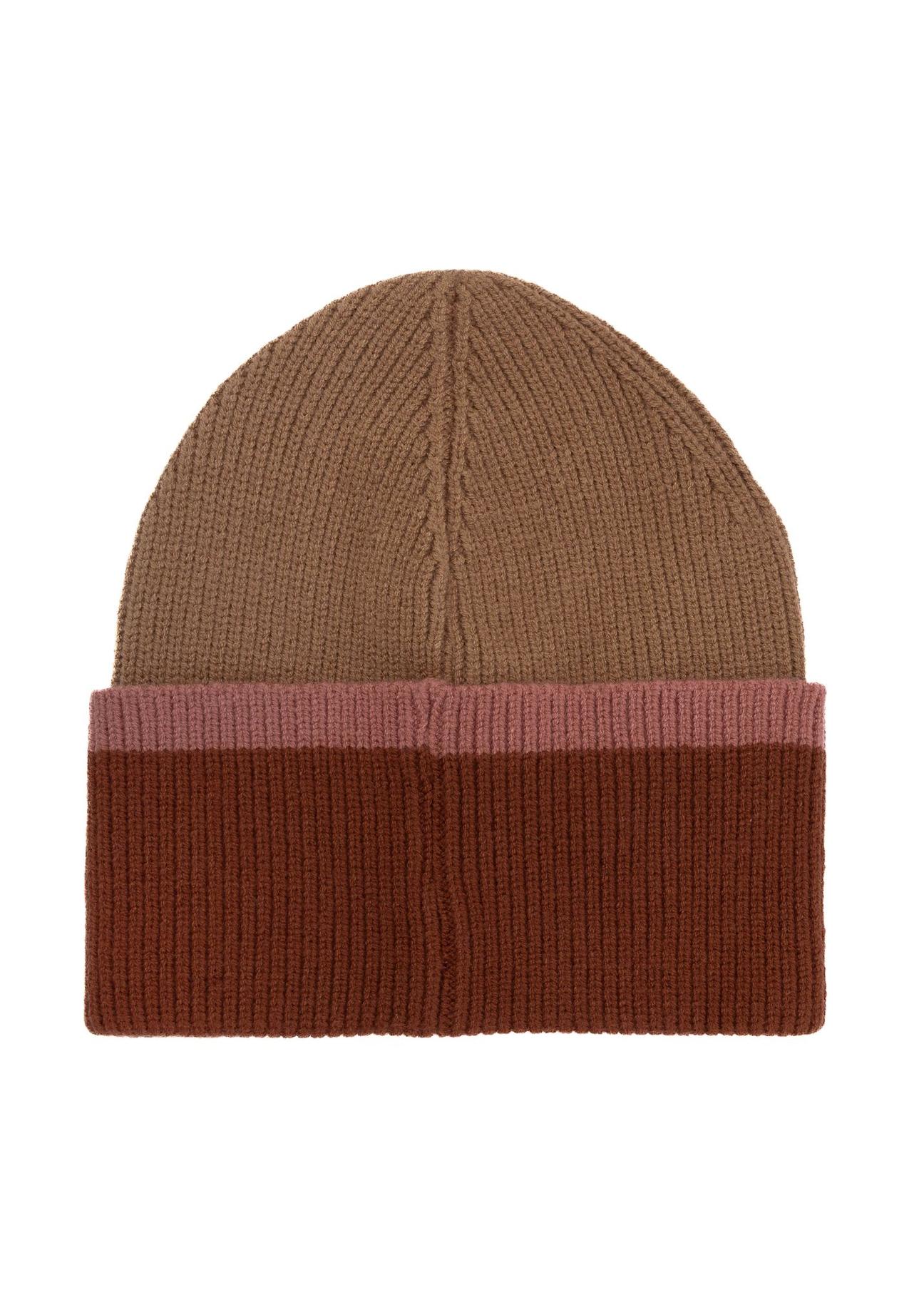 Women's winter hat in camel color CZADT-0196-24(Z24)-02