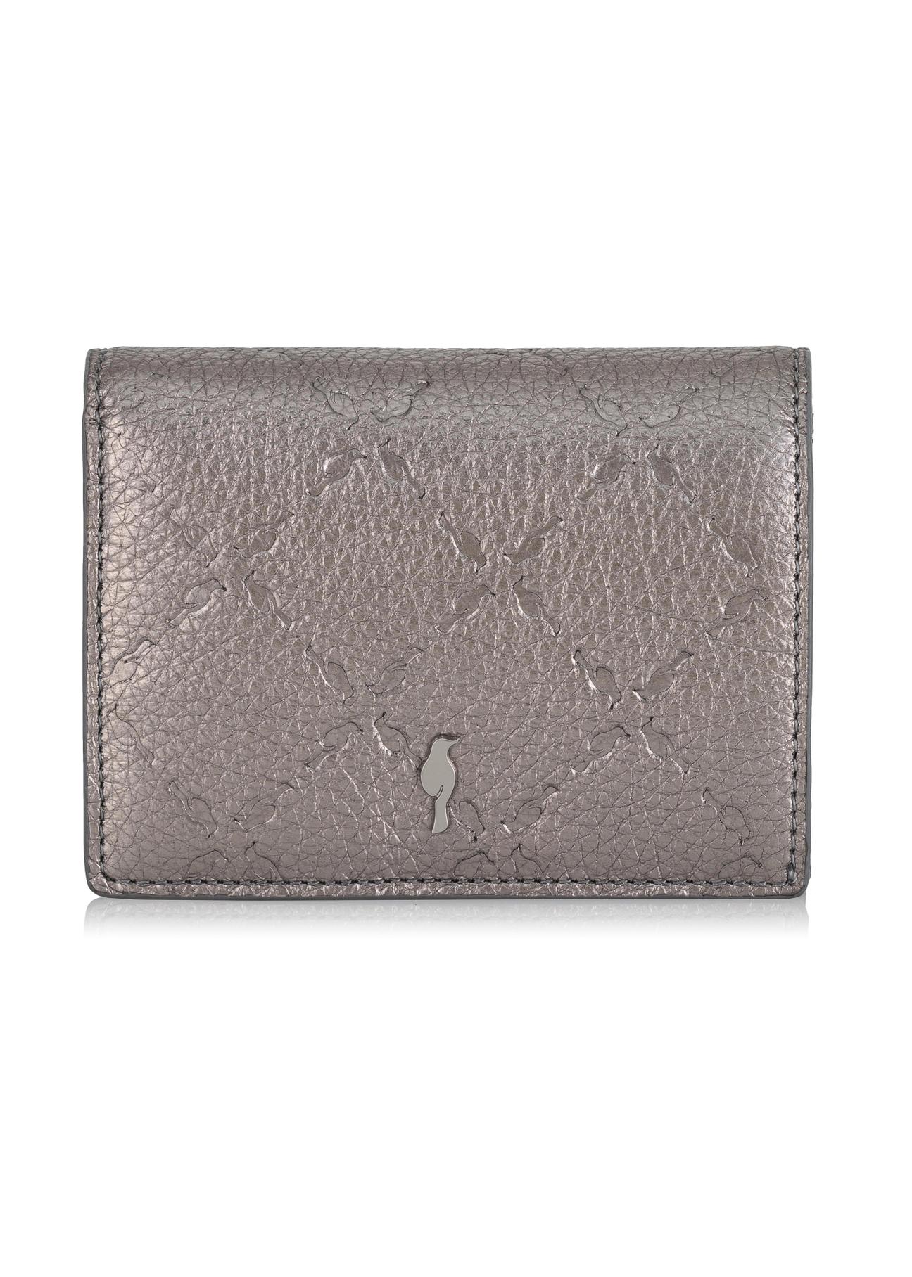 Women's small silver leather wallet PORES-0872-92(Z23)-01