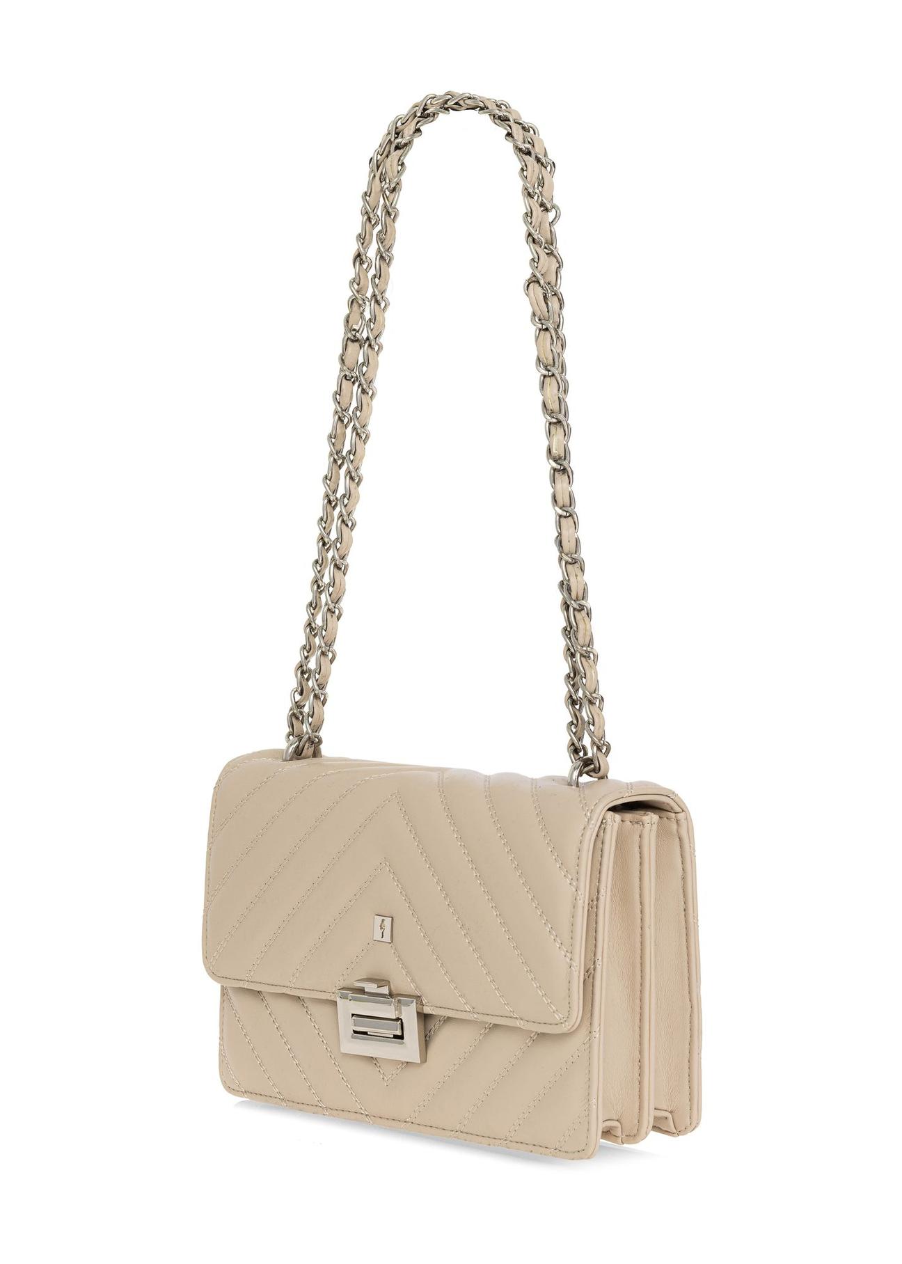 Beige quilted women's handbag TOREC-0528C-80(W25)