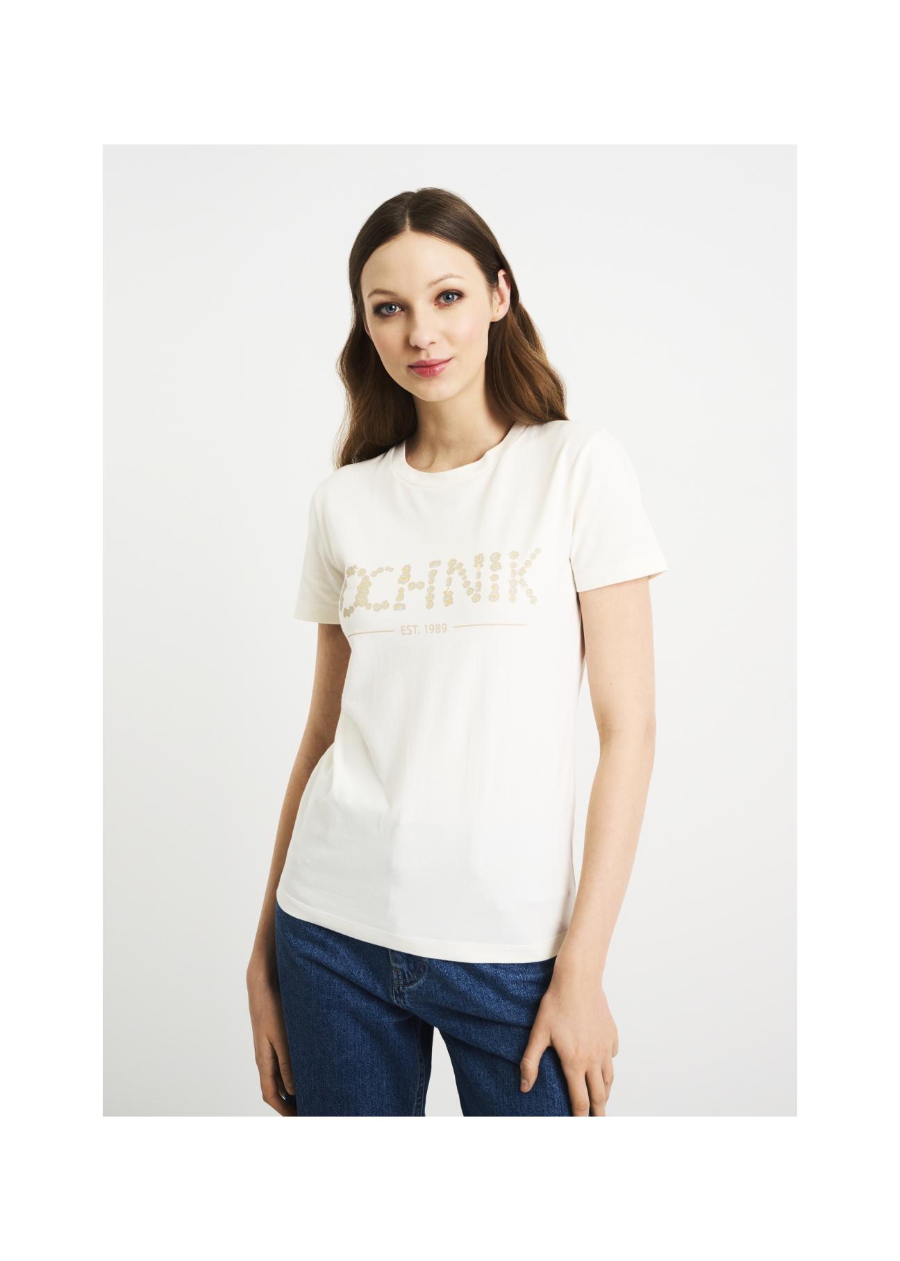 Women's milk T-shirt with OCHNIK logo TSHDT-0091-12(W22)-01