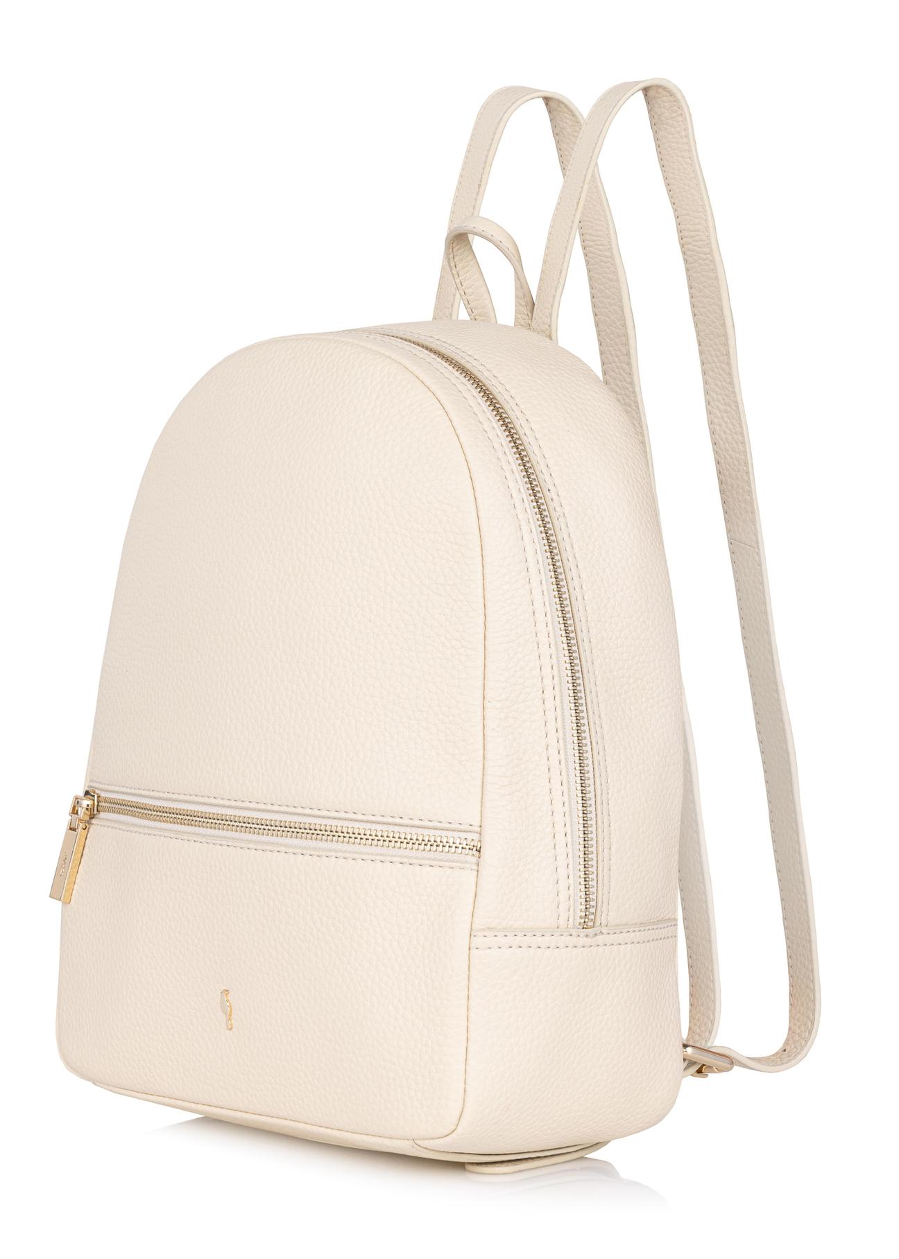 Cream leather women's backpack TORES-0898A-12(W24)-02