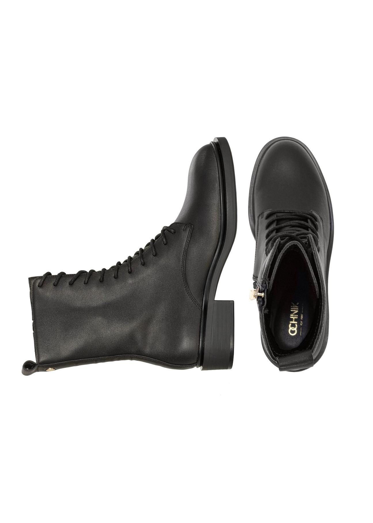 Black leather ankle boots BUTYD-1121-99(Z24)-06