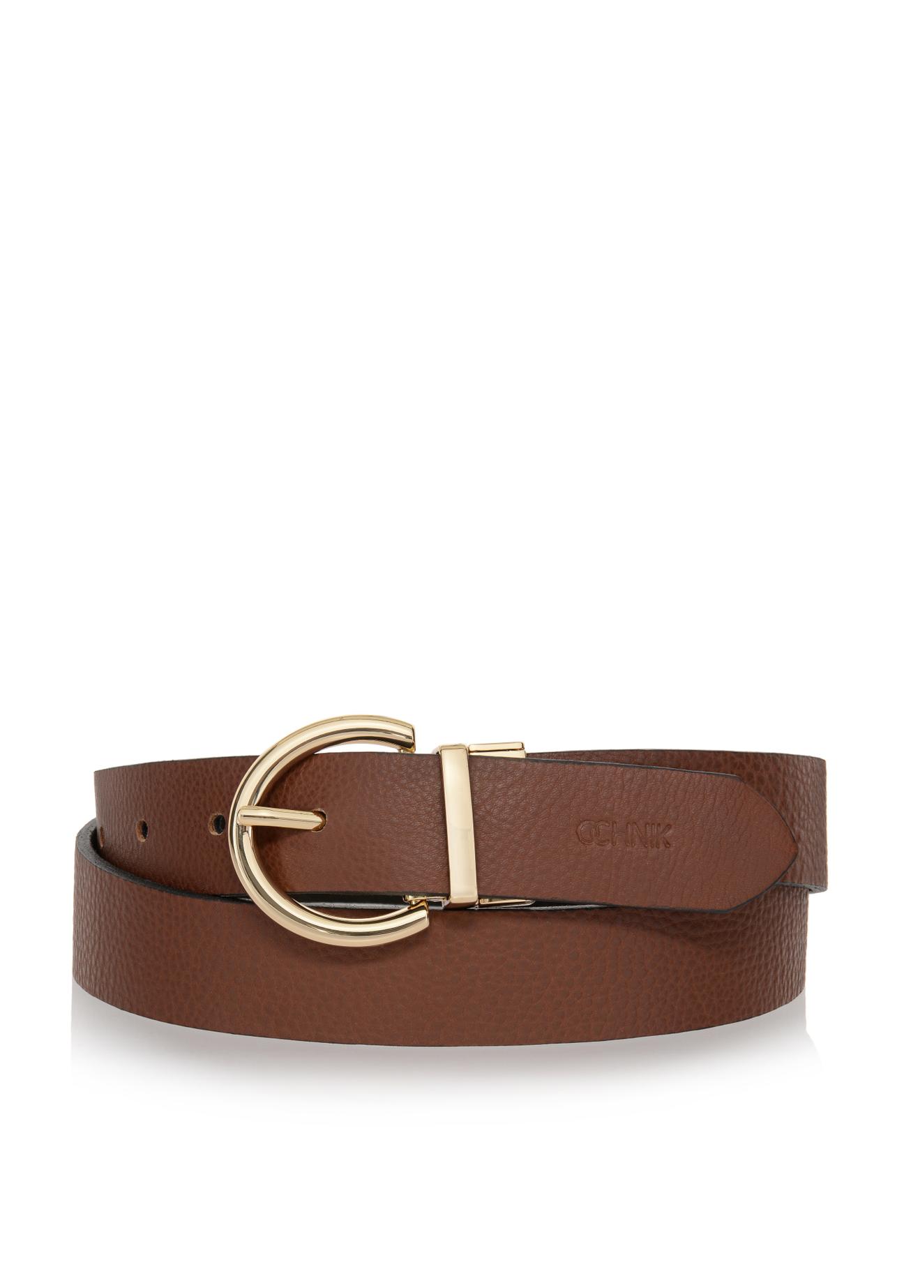 Two-sided brown and black women's belt PASDS-0175B-98(Z24)-03