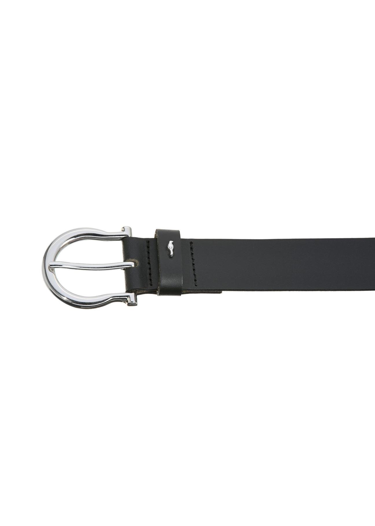 Black leather women's belt PASDS-0274A-99(W24)-03