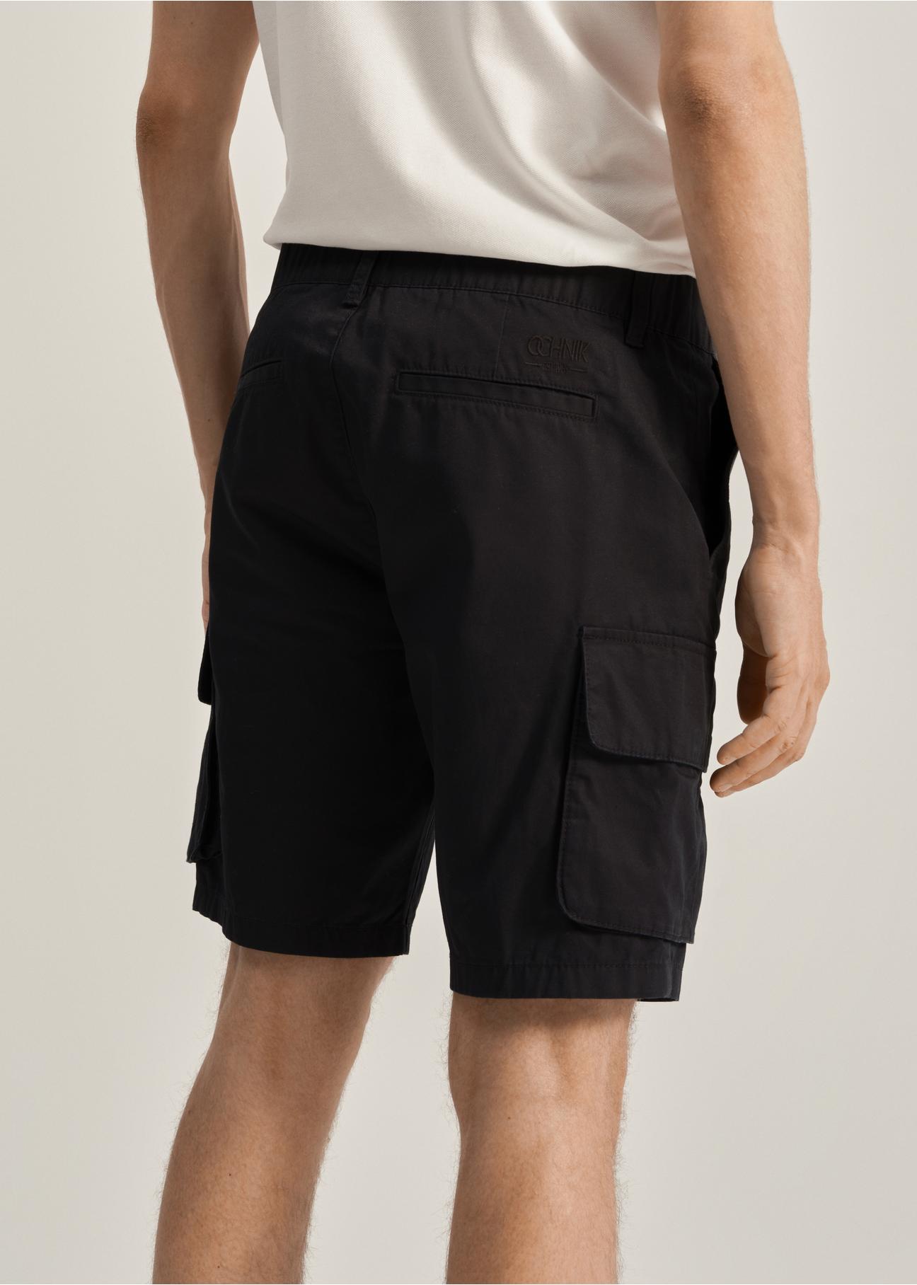 Black men's cargo shorts SZOMT-0028-99(W23)-03