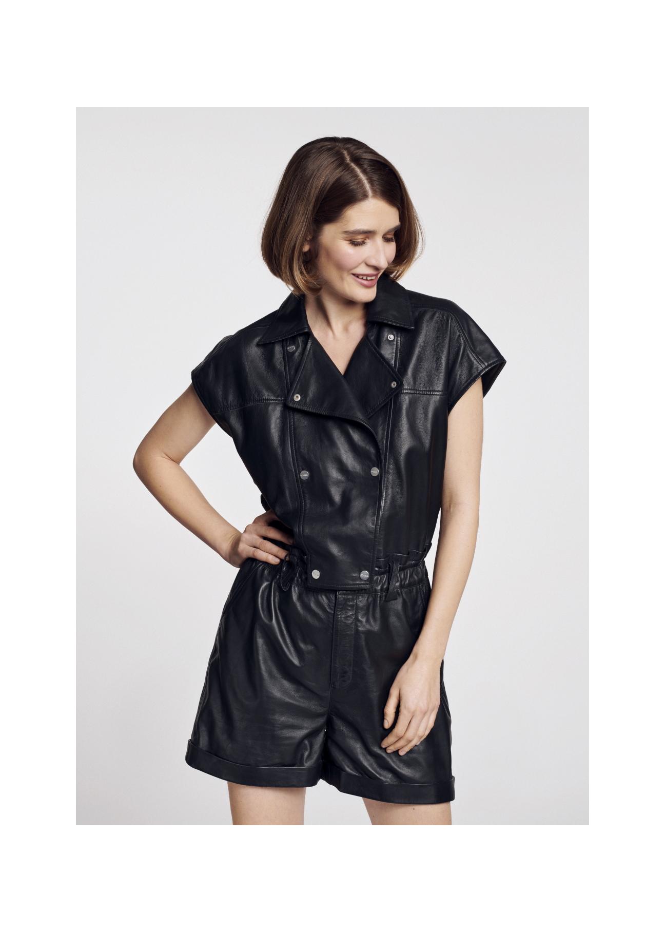 Women's short leather jumpsuit KOBDS-0001-5512(W21)-01