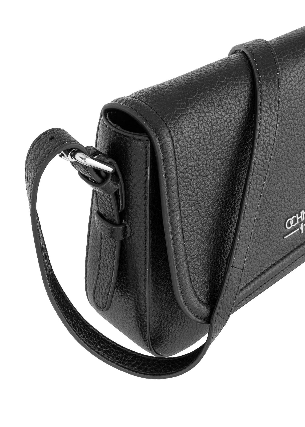 Black leather women's postbag TORES-0985-99(Z24)-06