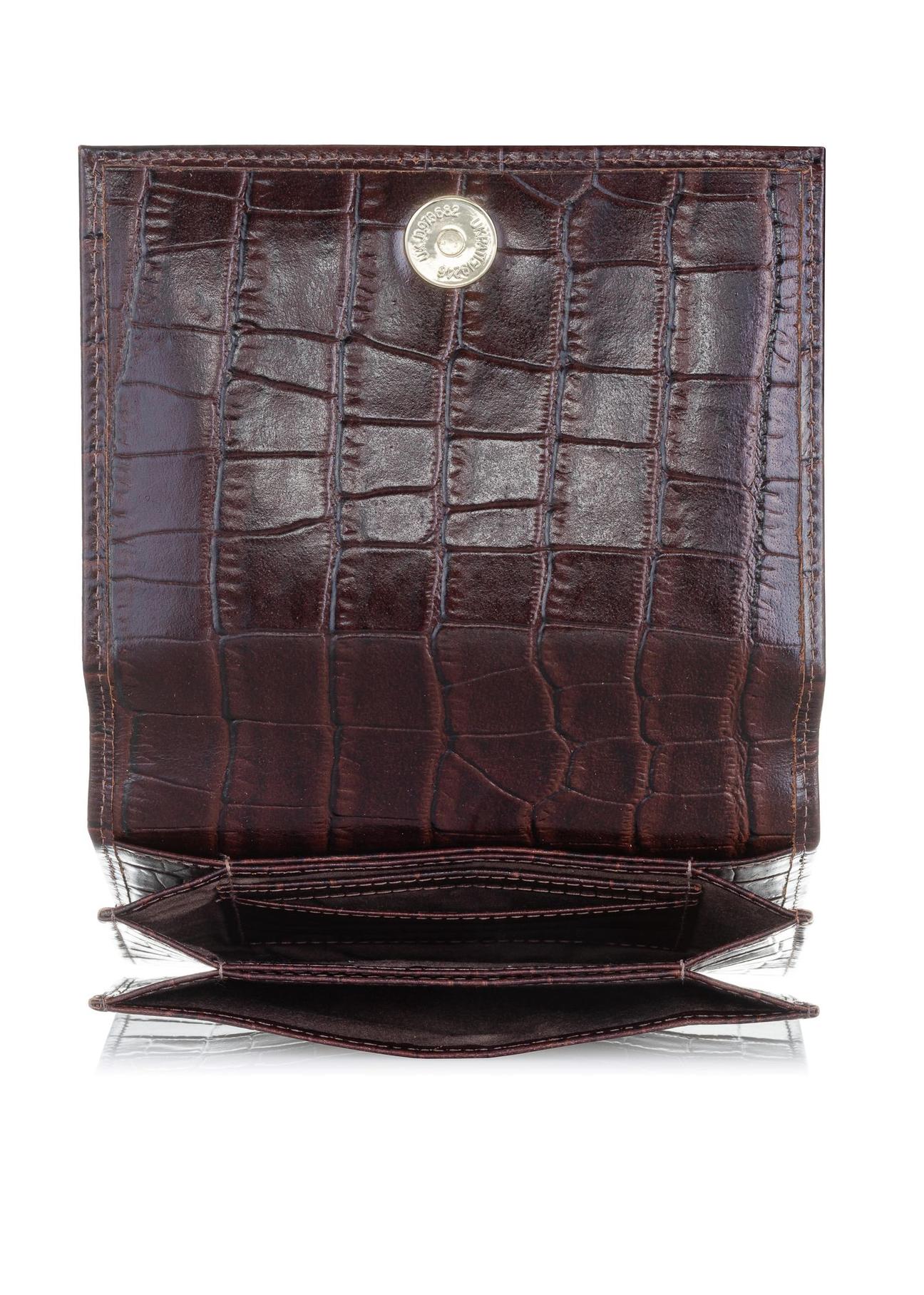 Women's small brown croco wallet PORES-0846-89(W23)-04