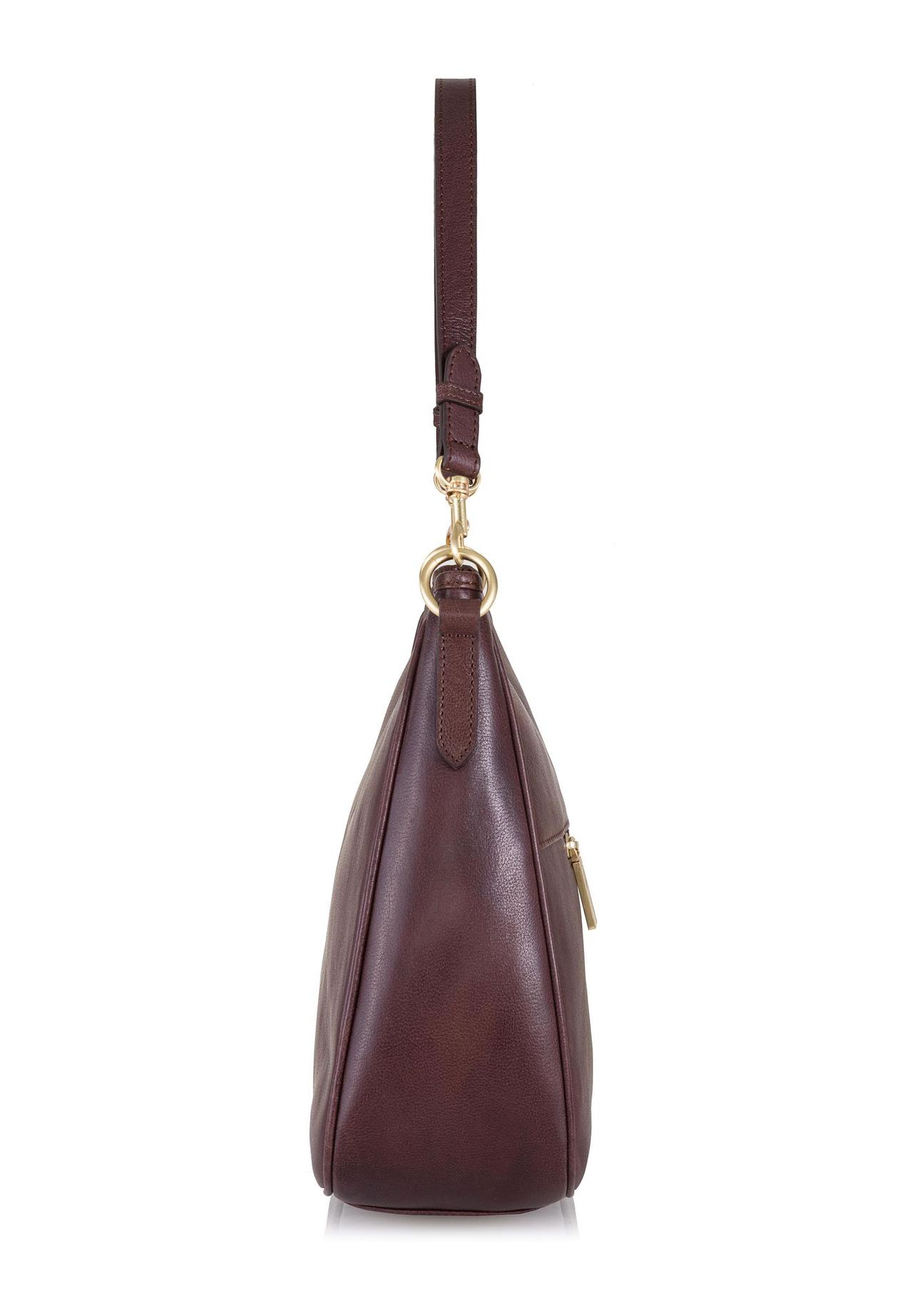 Brown leather women's hobo handbag TORES-0935-88(Z23)-03