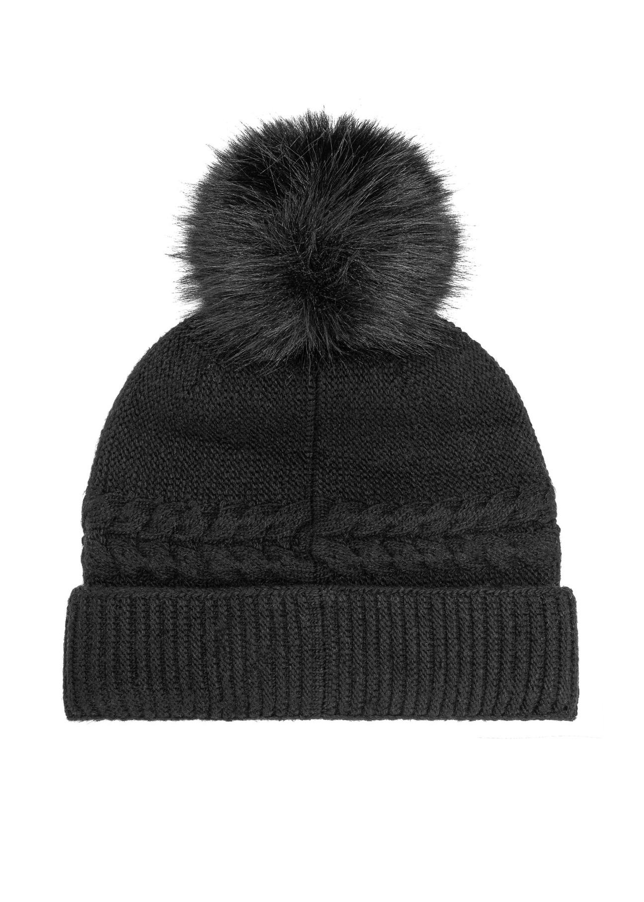 Warm winter hat for women black CZADT-0186-99(Z24)-02