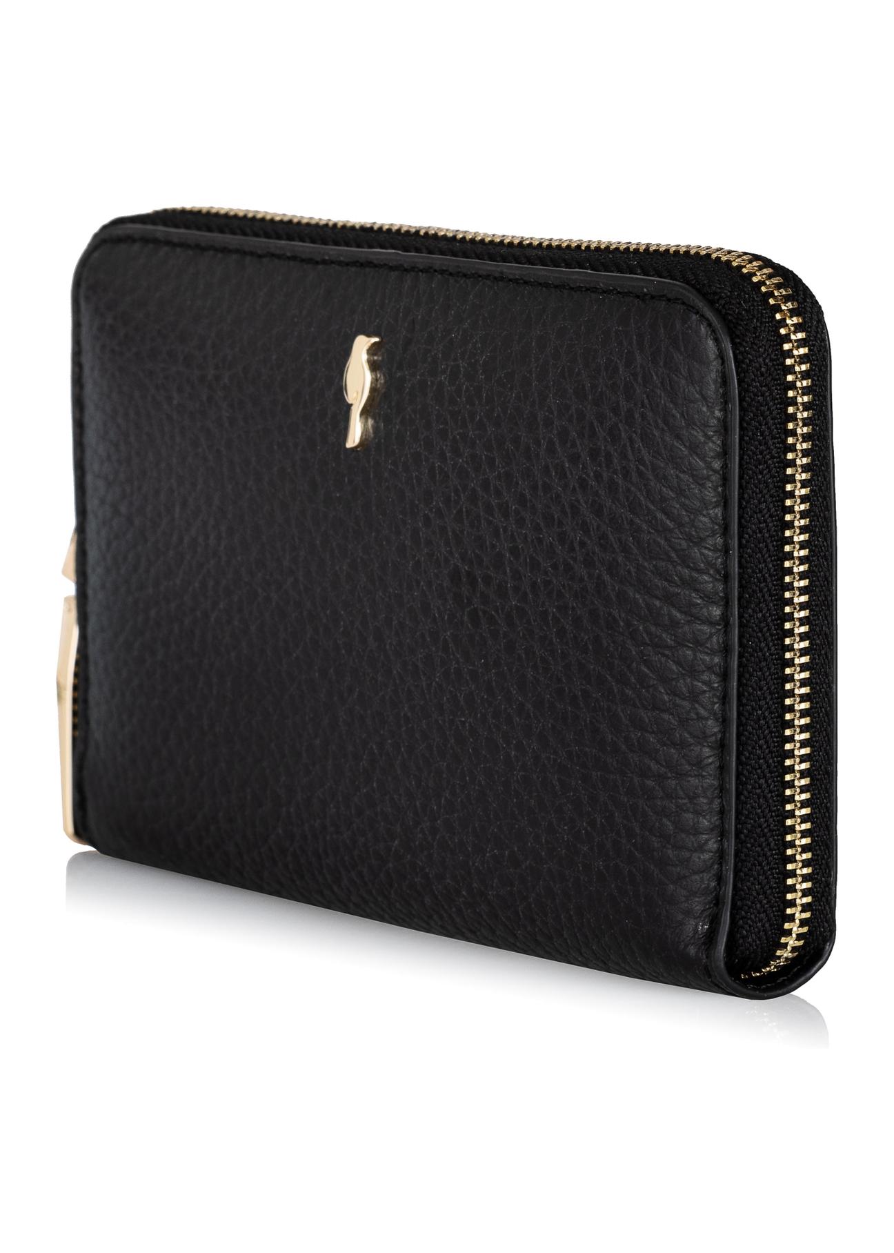 Women's black leather wallet PORES-0898-99(Z23)-02