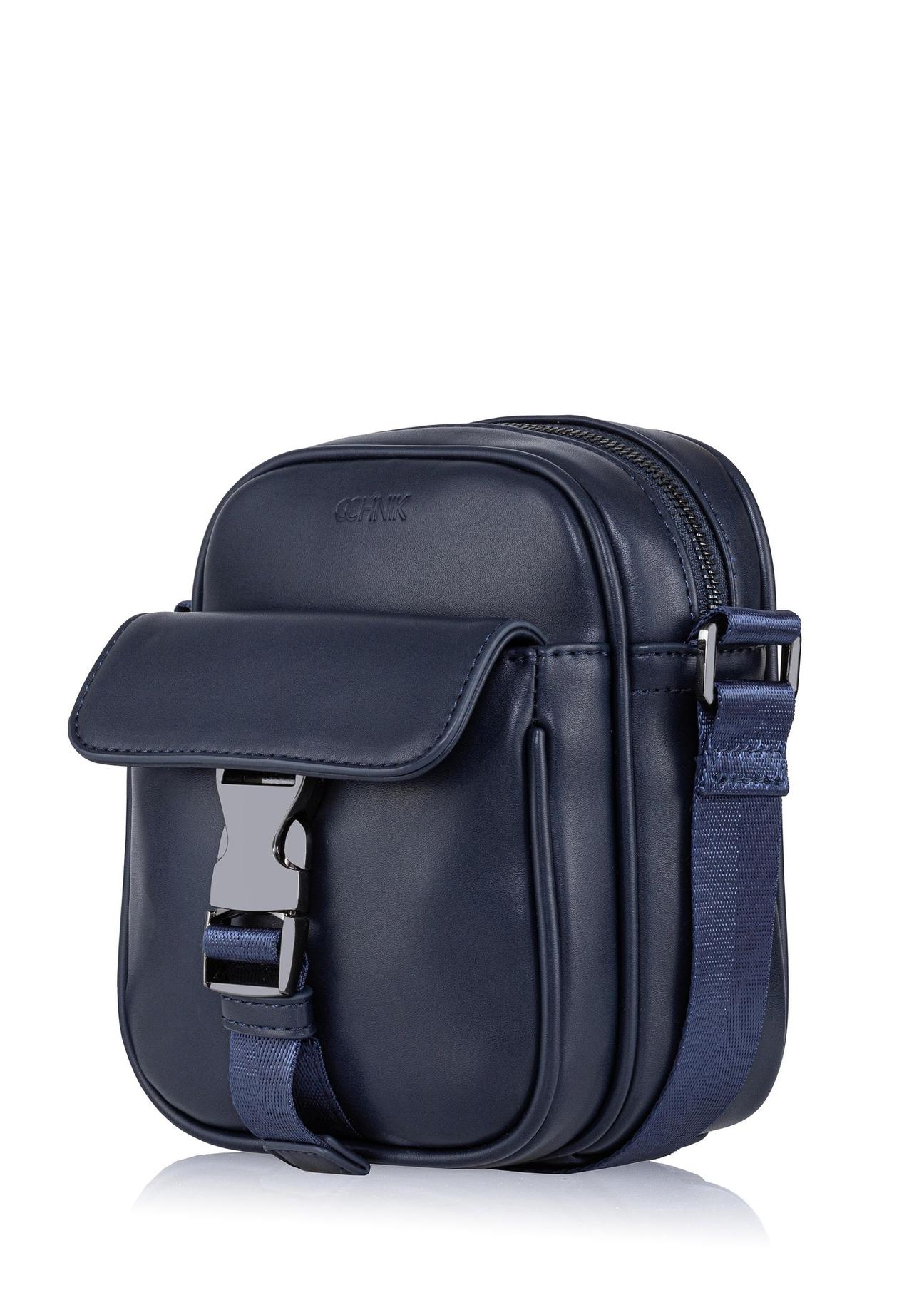 Navy blue men's bag with pocket TORMN-0292-69(W23)-02