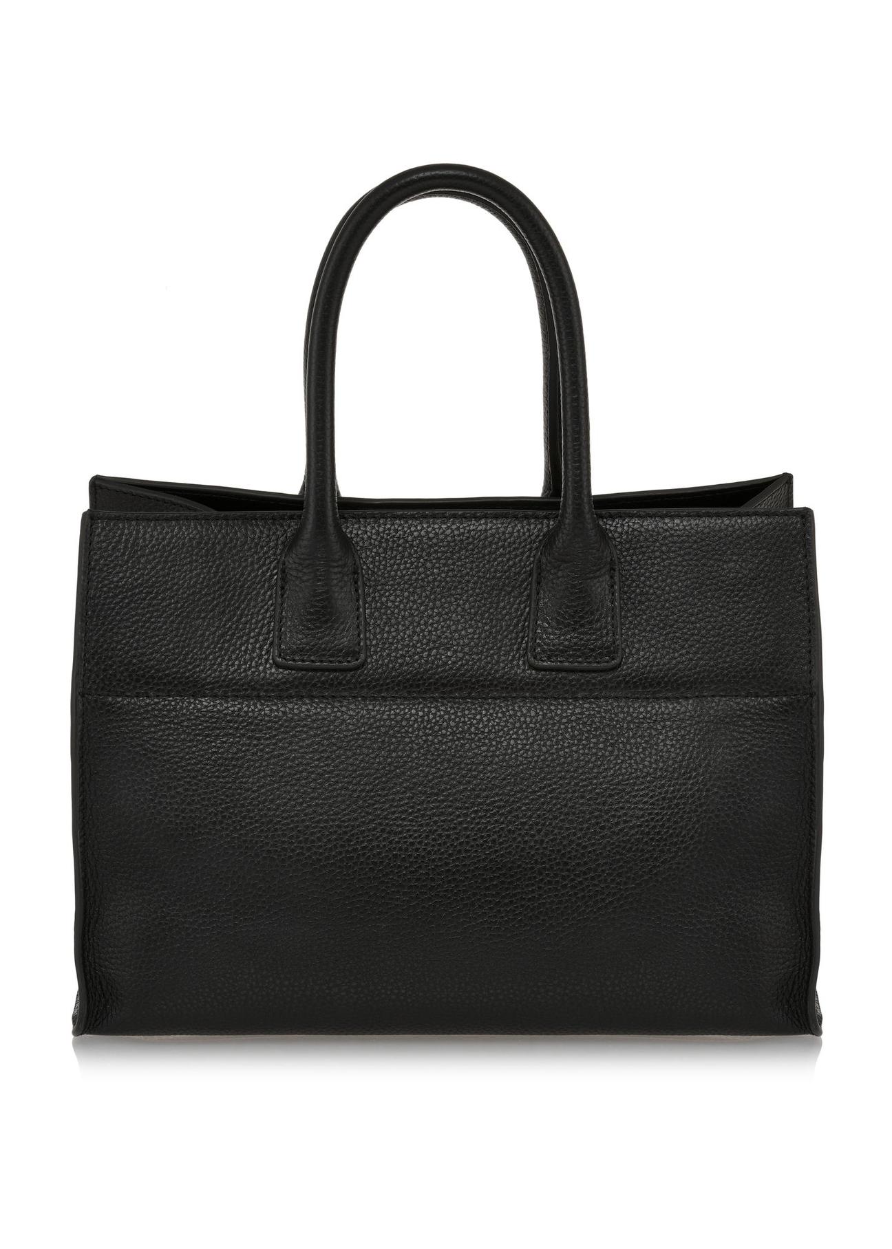 Women's black leather shopper bag TORES-1069-99(Z24)-04