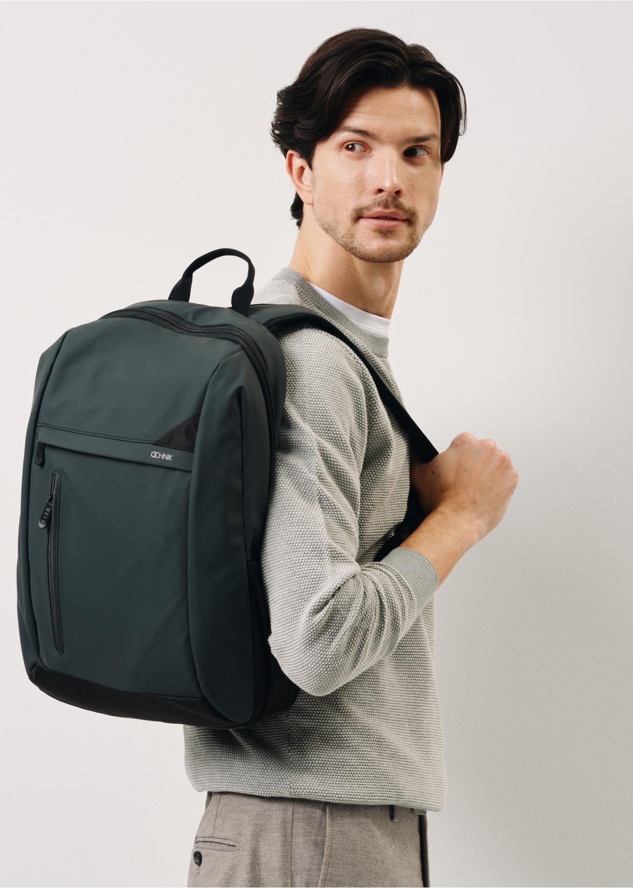 Grey single compartment men's backpack TORMN-0331-99(W24)-02