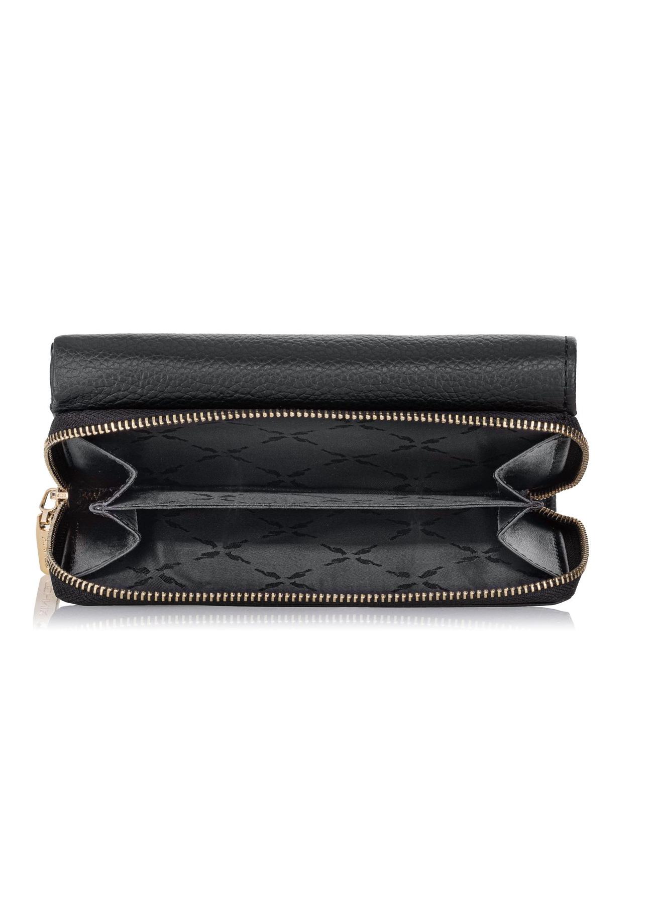 Large black leather women's wallet PORES-0801B-99(W24)-05