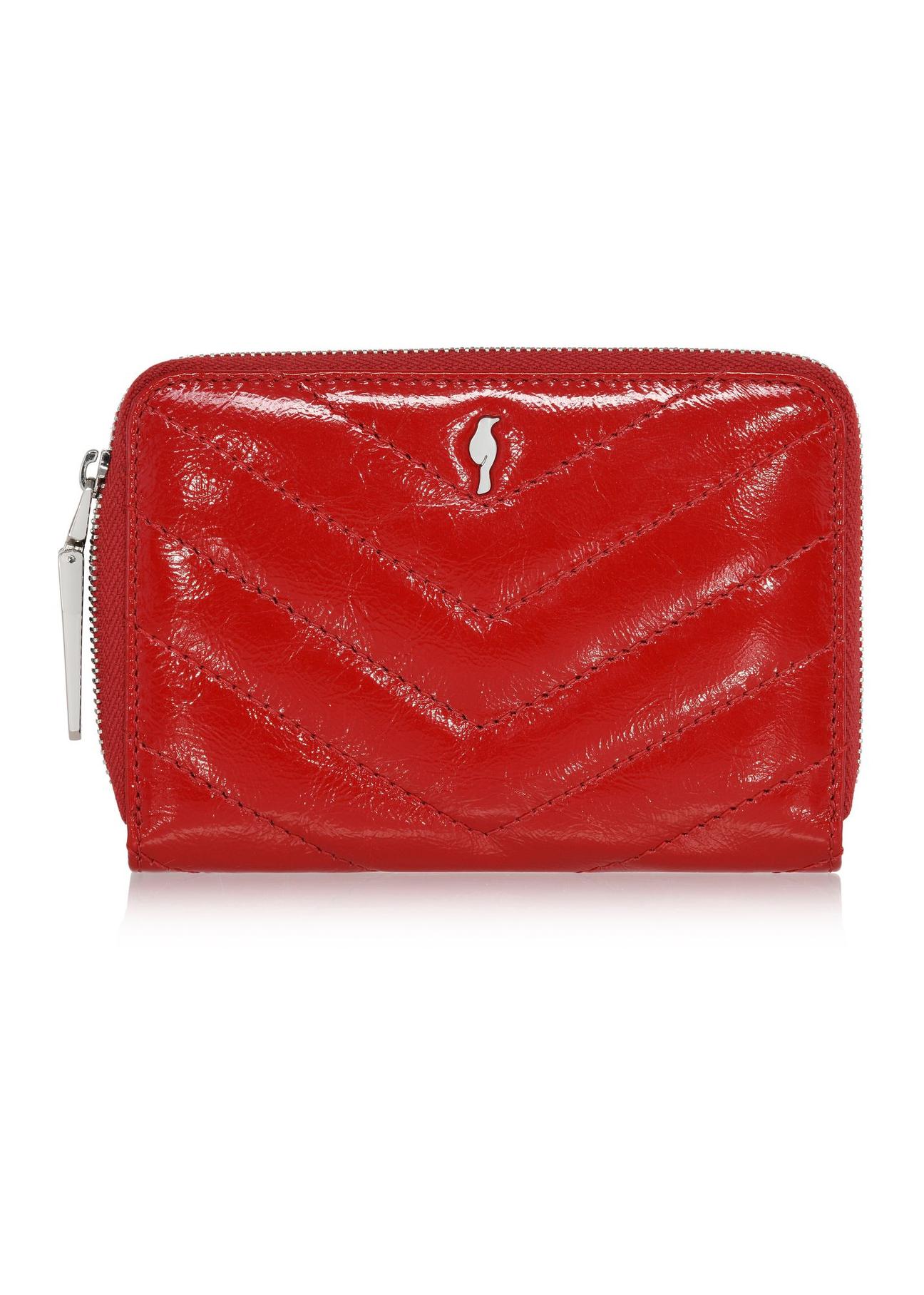 Red leather medium women's wallet PORES-0942-41(Z24)-01