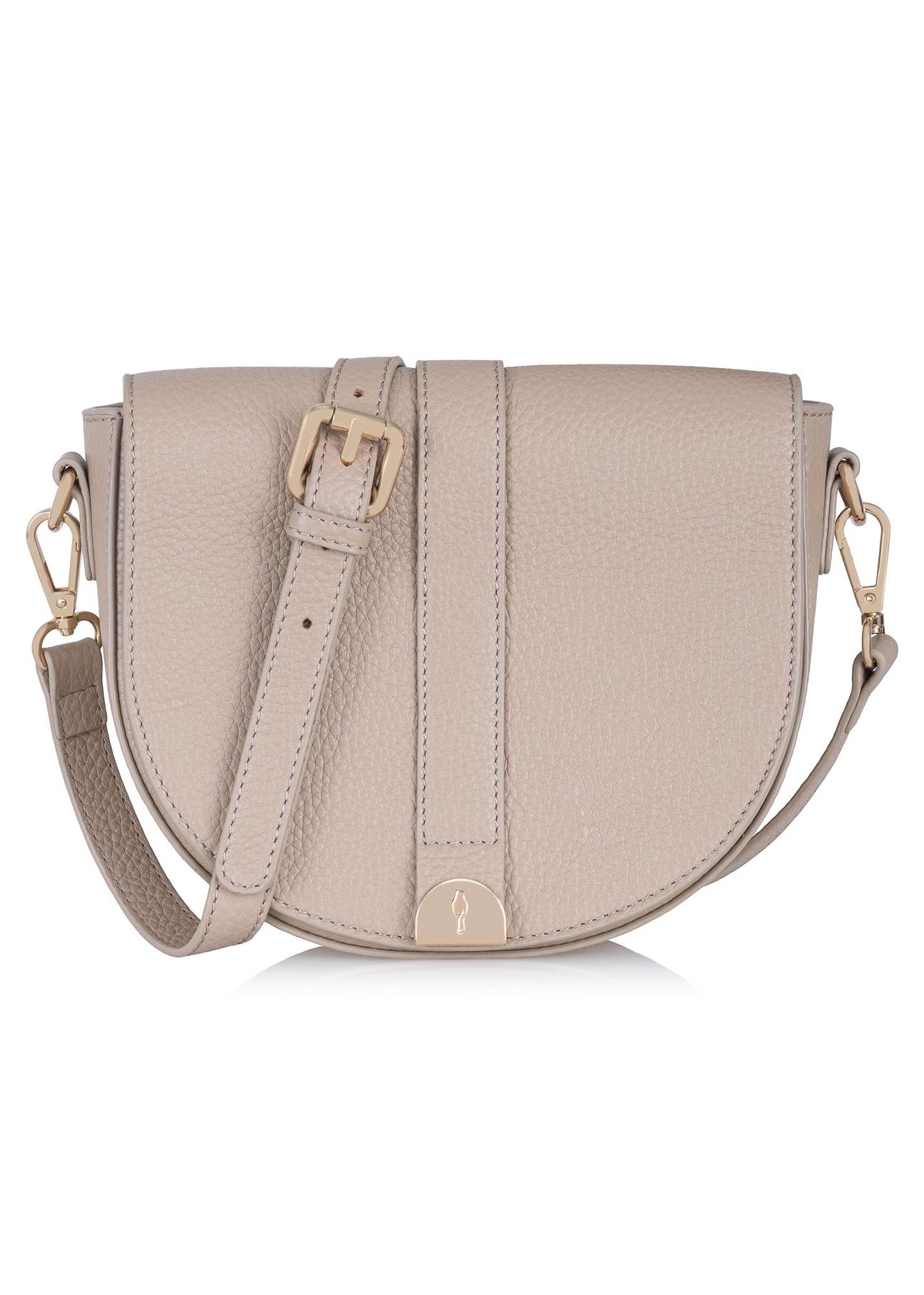 Leather beige shoulder postbag TORES-0979-81(W24)-01