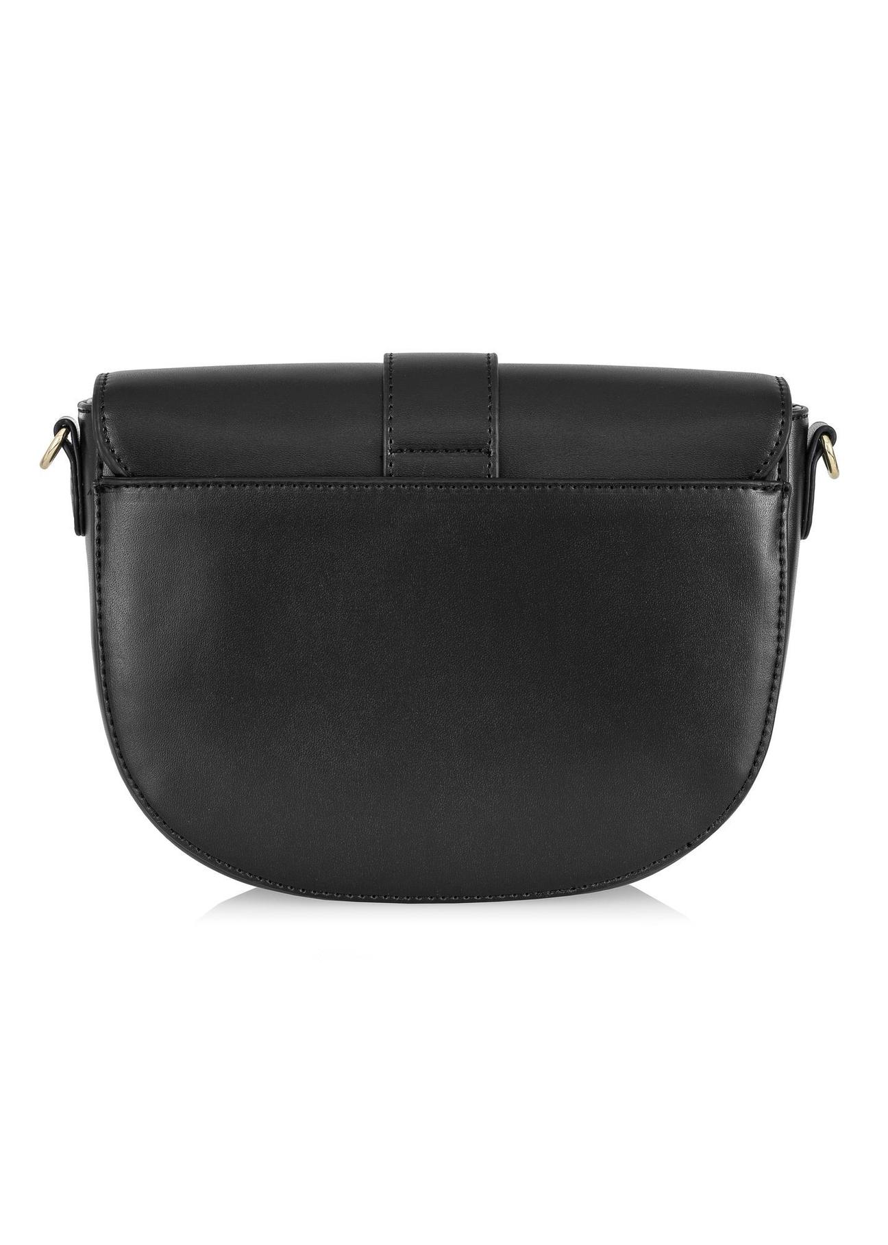 Women's black imitation leather postbag TOREC-0879-99(W24)-04