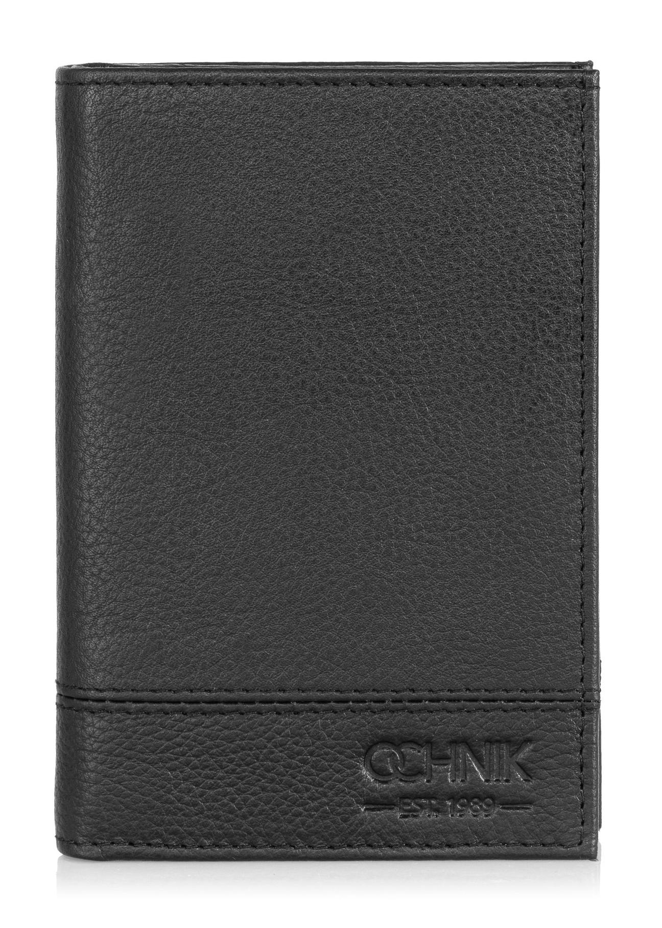 Men's leather wallet with stitching PORMS-0022-99(Z24)-01