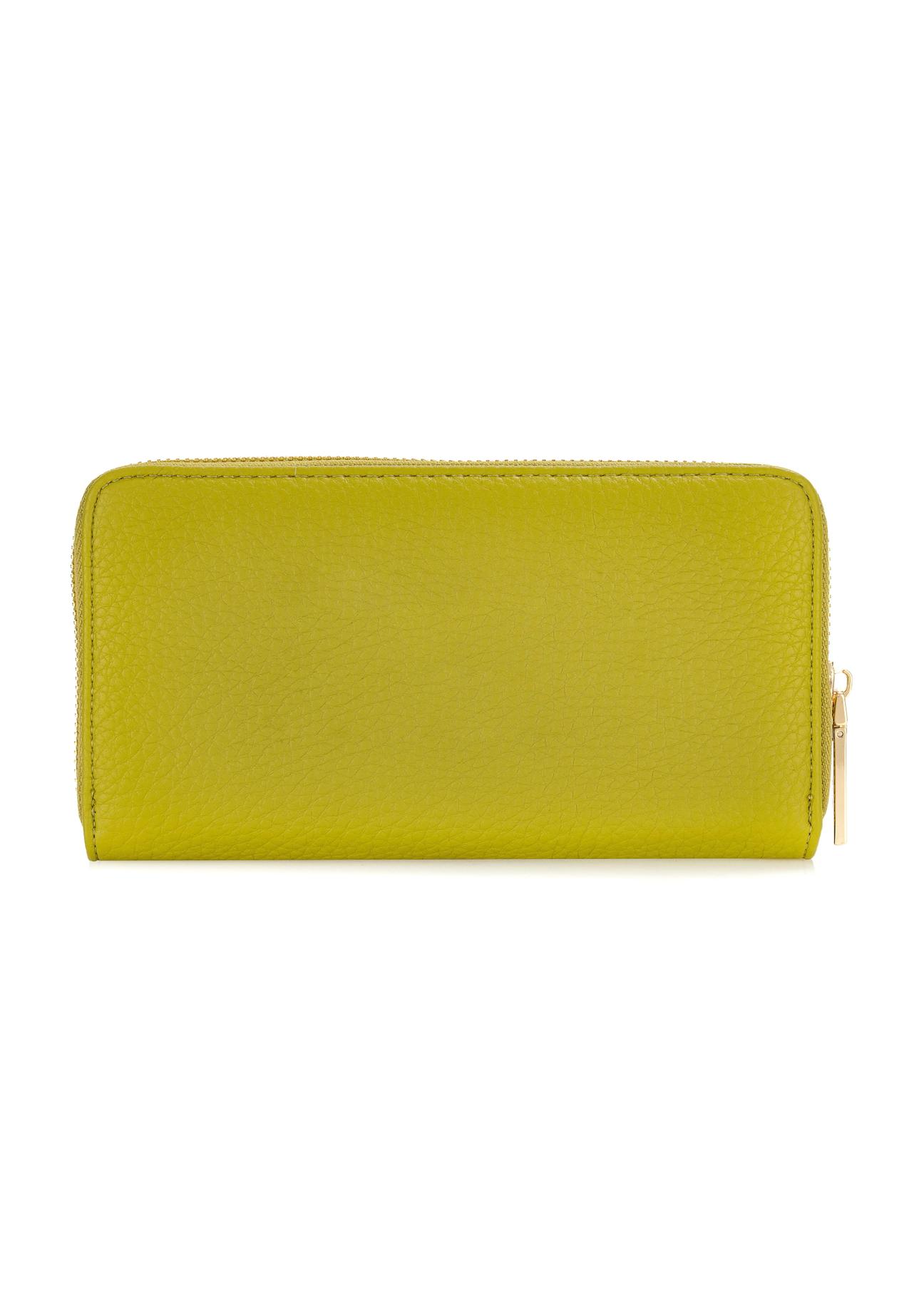 Large lime green women's wallet with logo POREC-0377-84(W24)-04