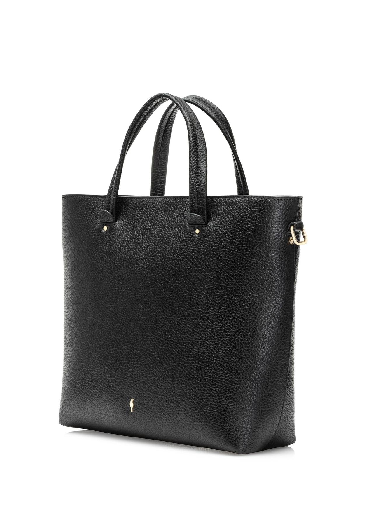 Large black leather women's handbag TORES-0728C-99(W25)-02