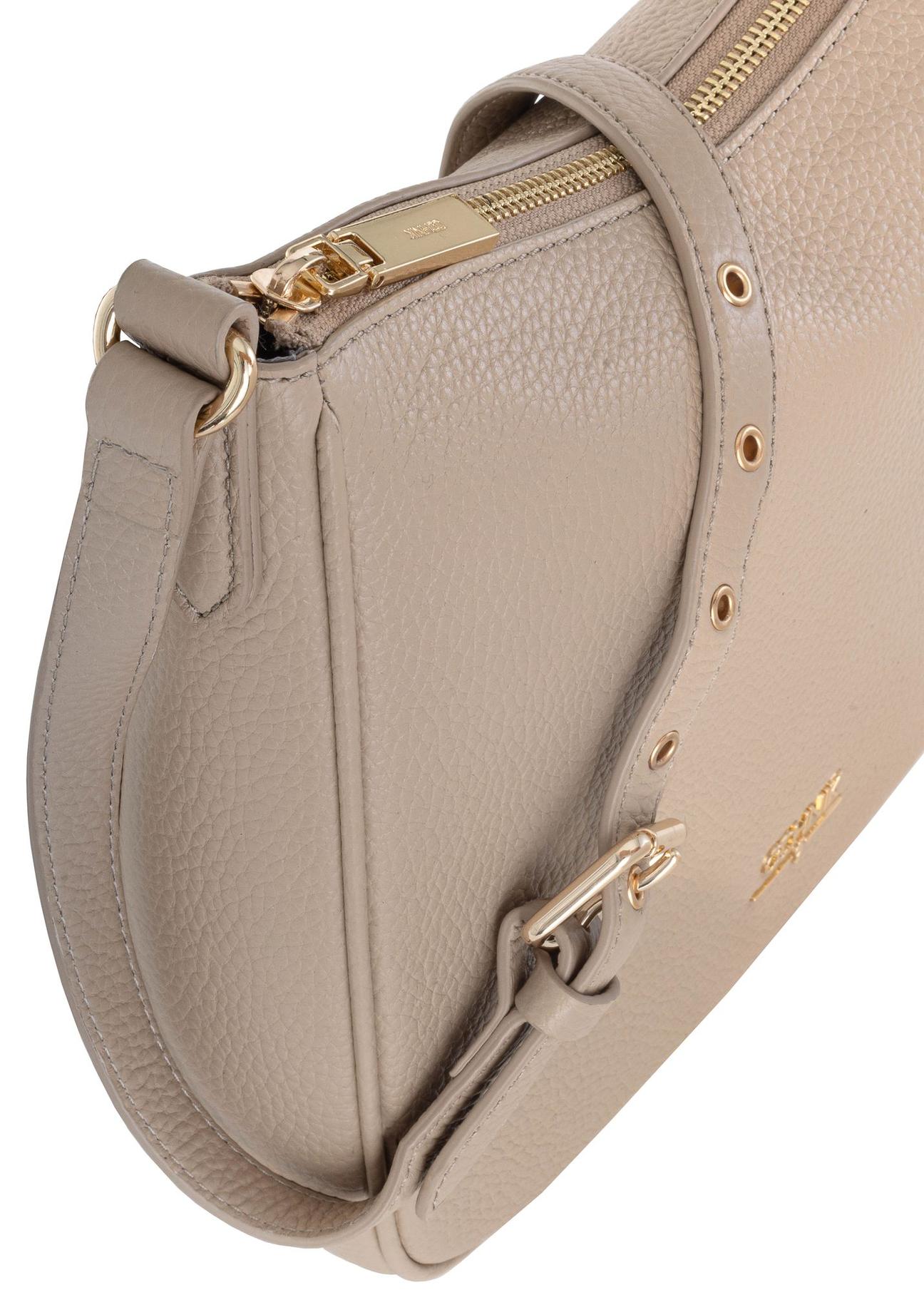 Beige leather women's shoulder bag TORES-1041-81(Z24)-08