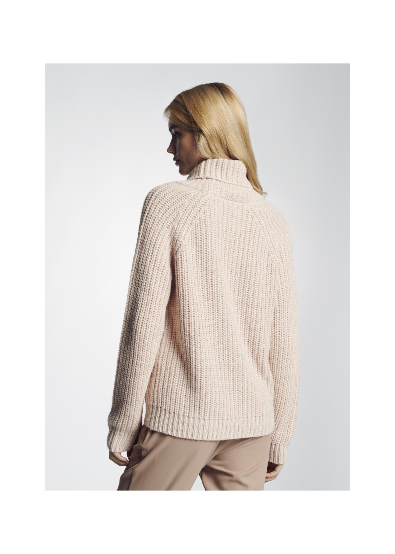 Powder pink women's oversize turtleneck SWEDT-0143-34(Z21)-03