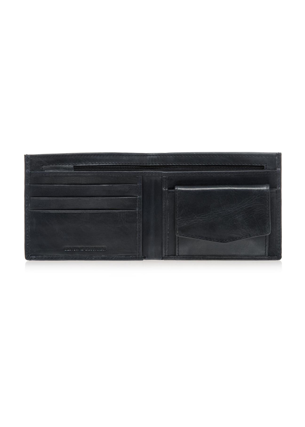 Men's navy blue leather wallet PORMS-0547-69(W23)-04