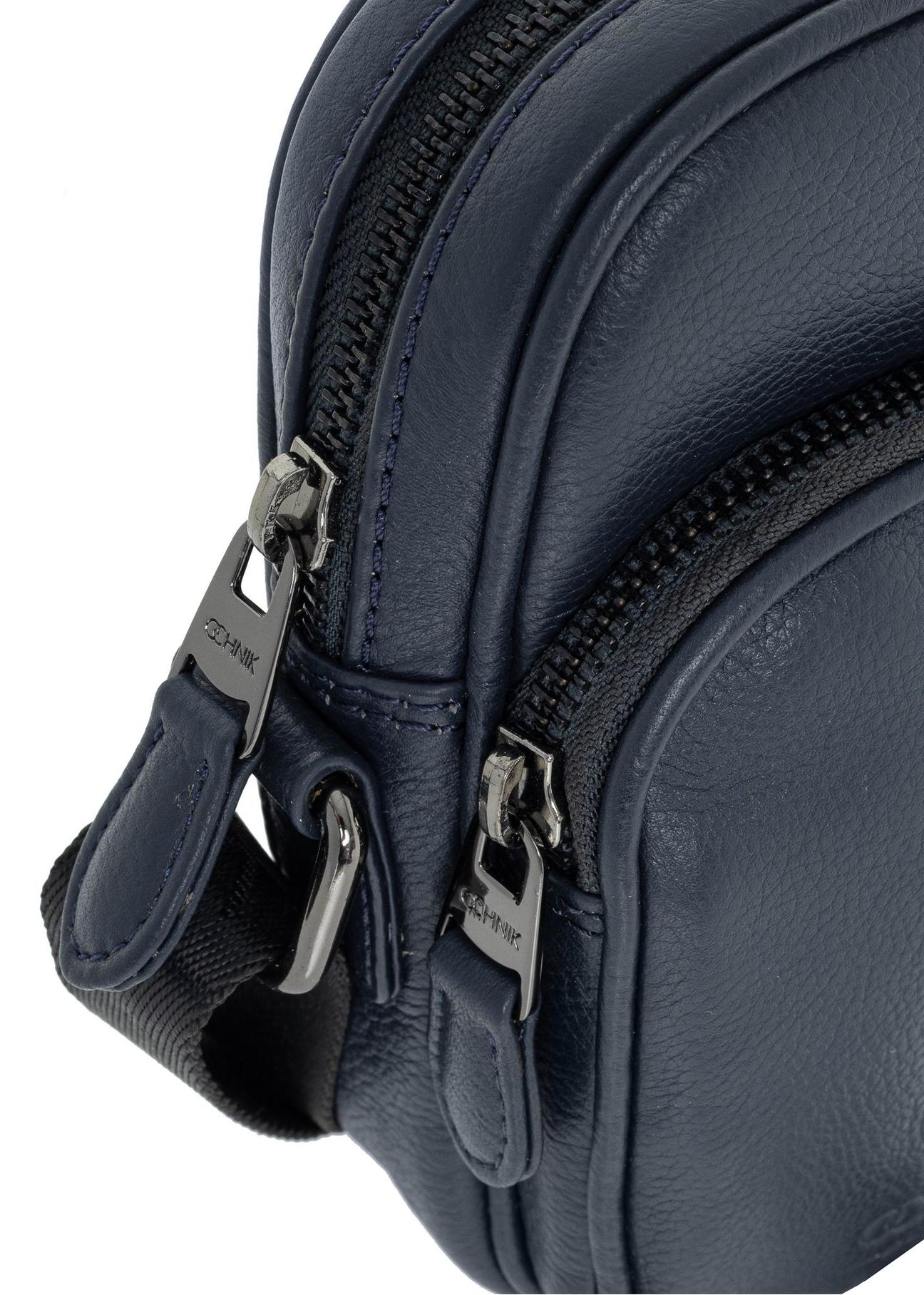 Leather navy blue men's shoulder bag TORMS-0409D-69(W25)-06