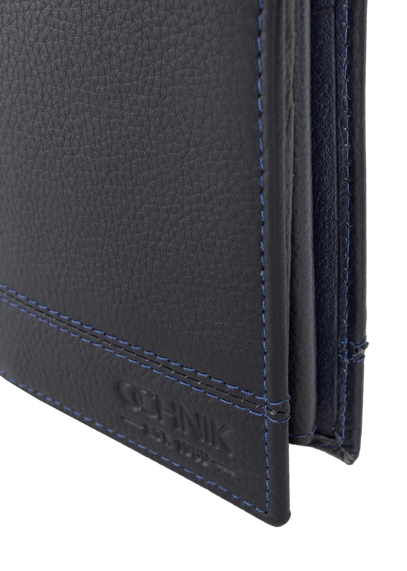 Men's leather wallet with stitching PORMS-0022-69(Z23)-05