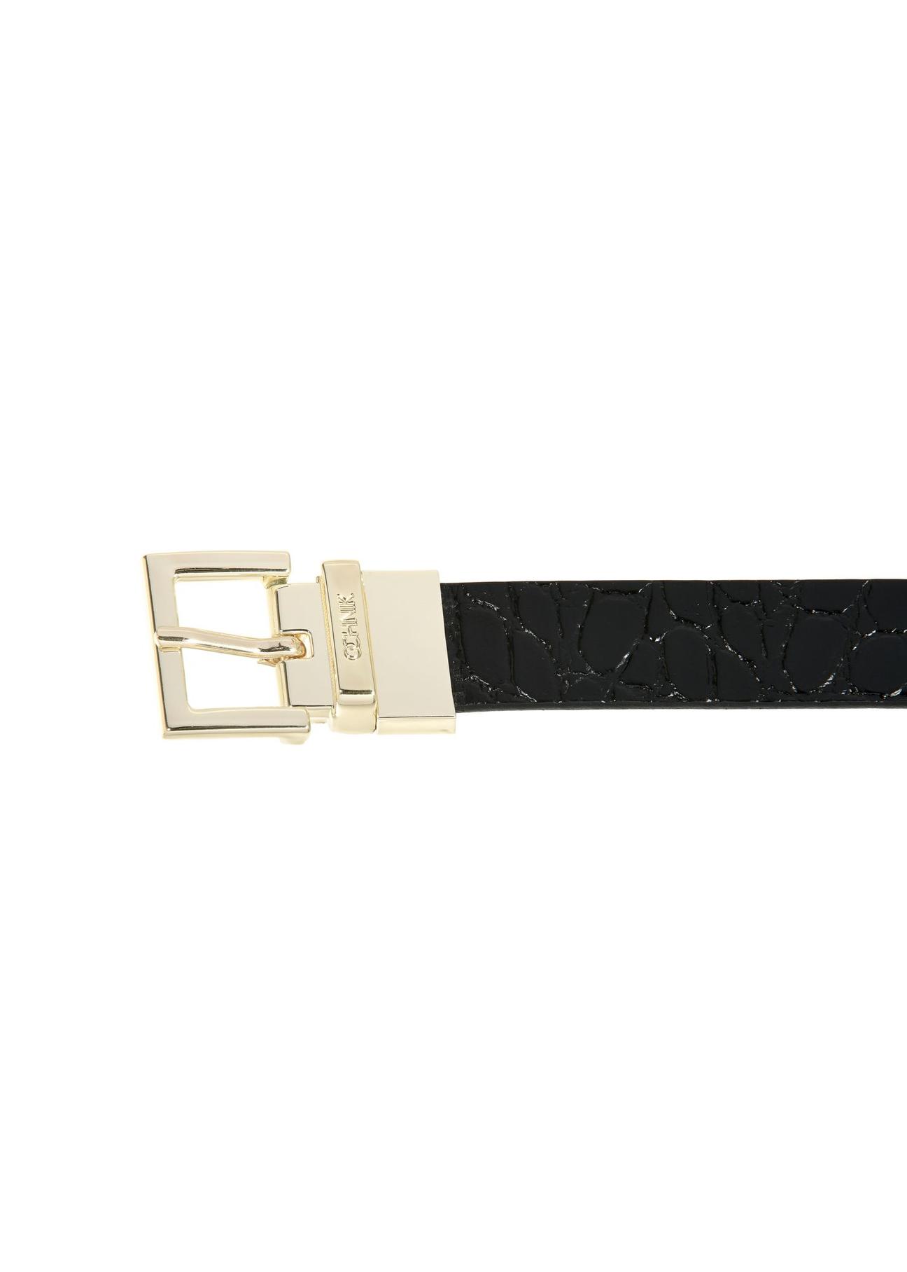 Women's double-sided black leather belt PASDS-0304-99(W24)-05