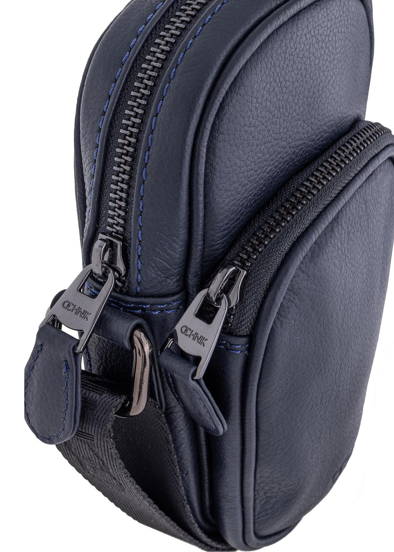 Men's navy blue leather sachet TORMS-0409-69(W24)-05