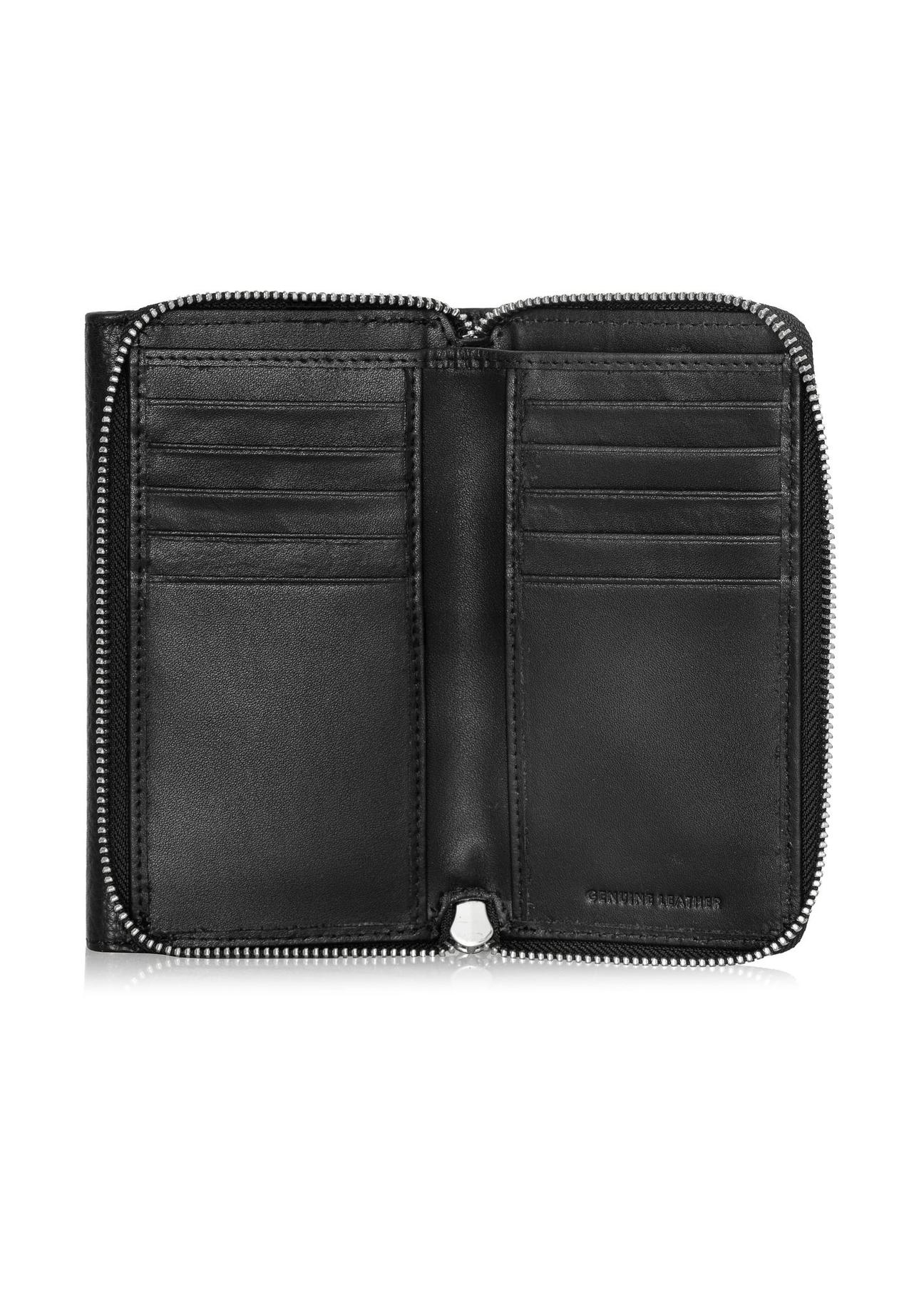 Large black leather women's wallet PORES-0801P-99(Z24)-07