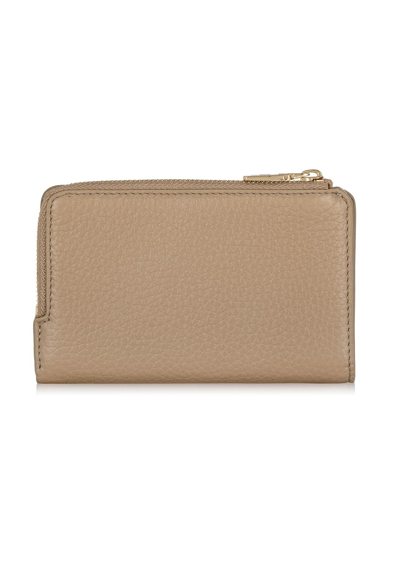 Women's beige leather wallet PORES-0904-80(W24)-04