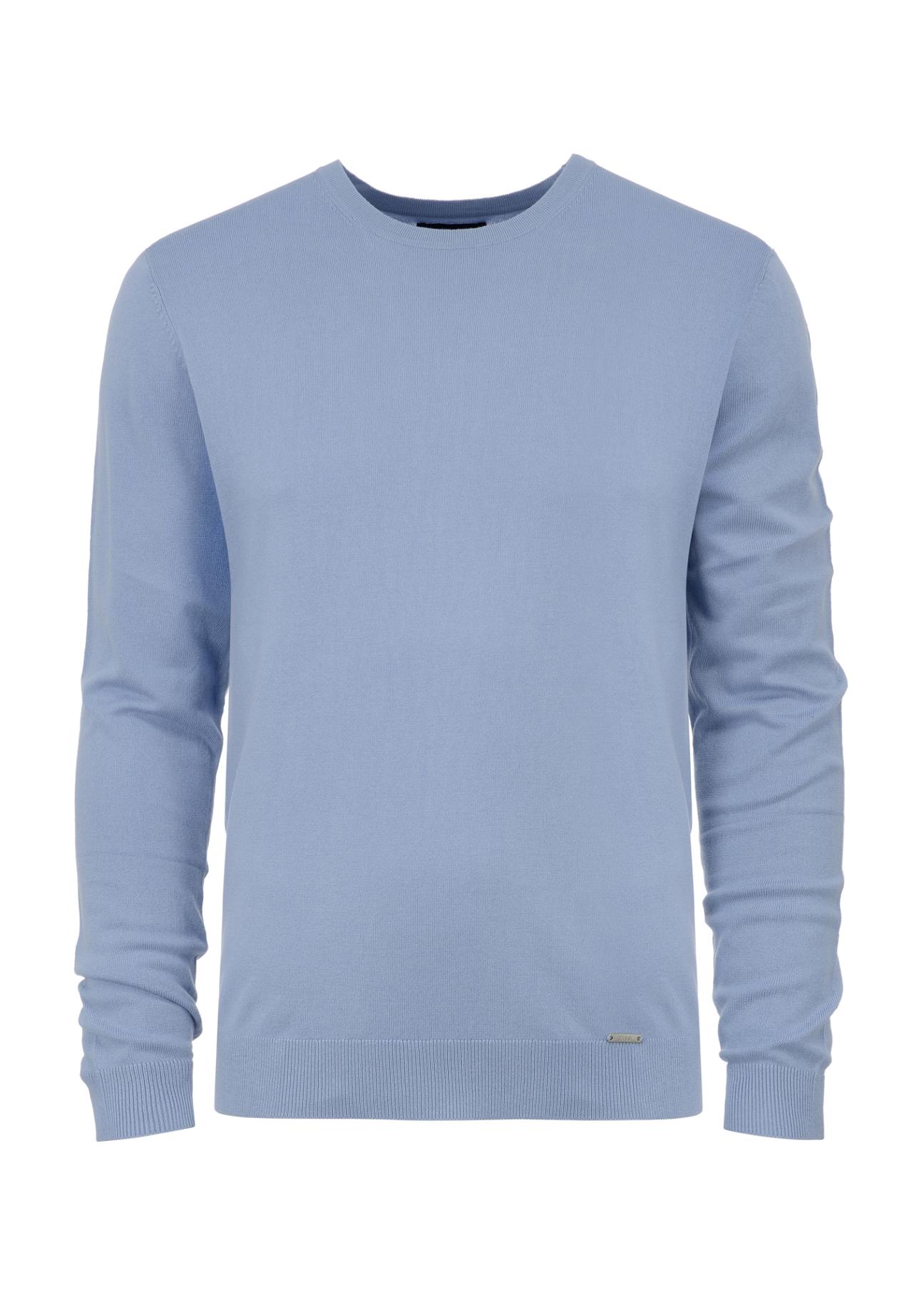 Blue men's basic sweater SWEMT-0127-61(W23)-04