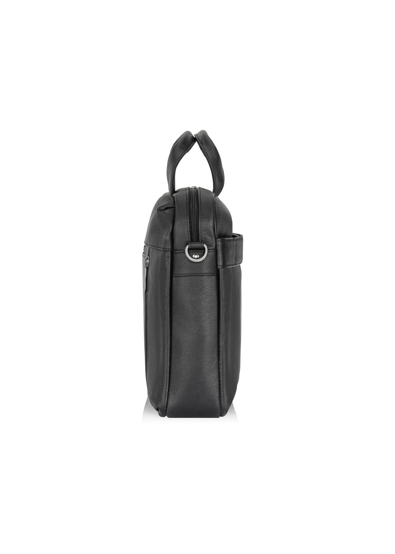 Black leather men's bag TORMS-0250-99(Z23)-02