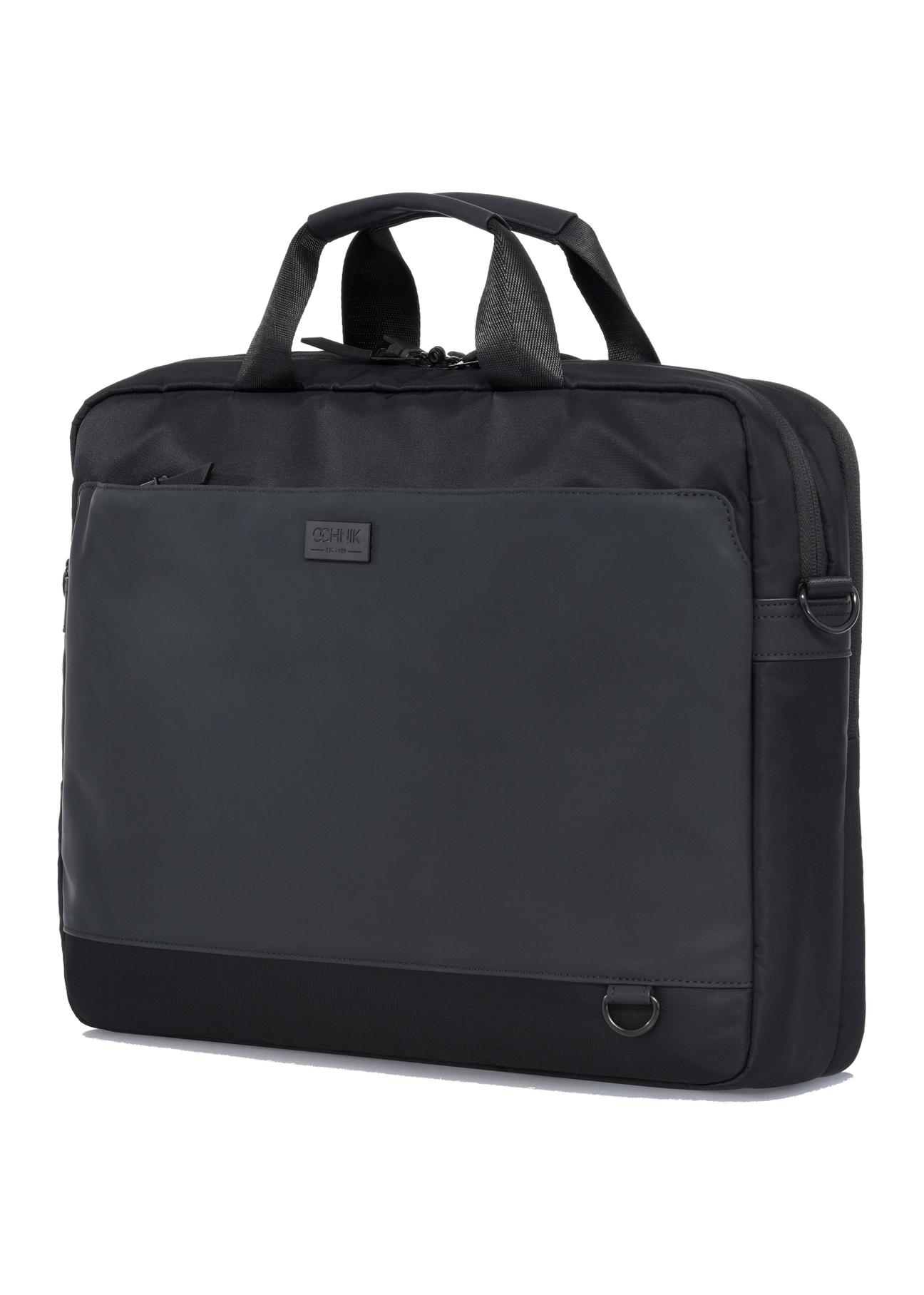 Black men's briefcase with laptop pocket TORMN-0312-99(W24)-03