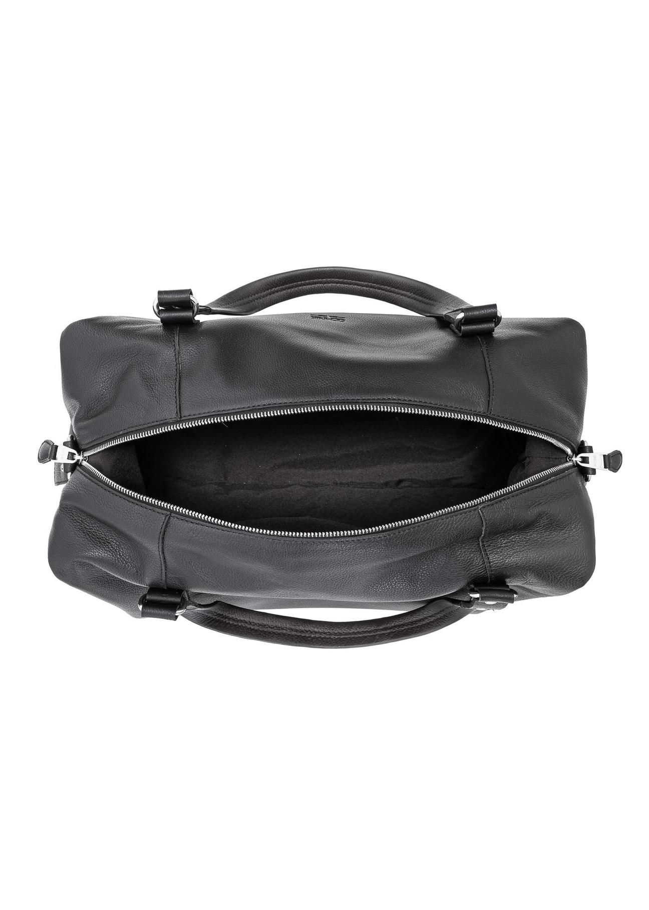 Men's black leather travel bag TORMS-0411-99(W24)-05