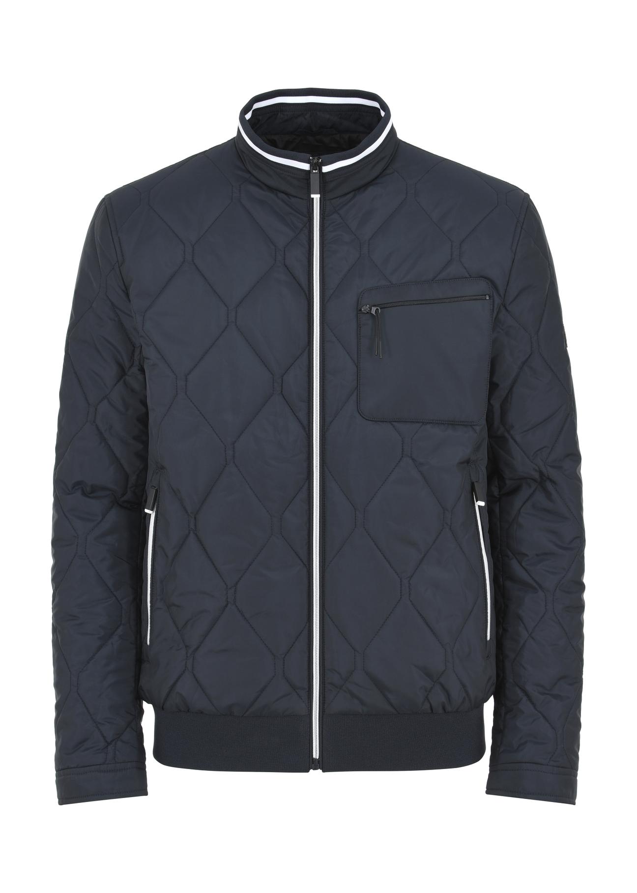 Men's navy blue quilted jacket KURMT-0321-69(W24)-04