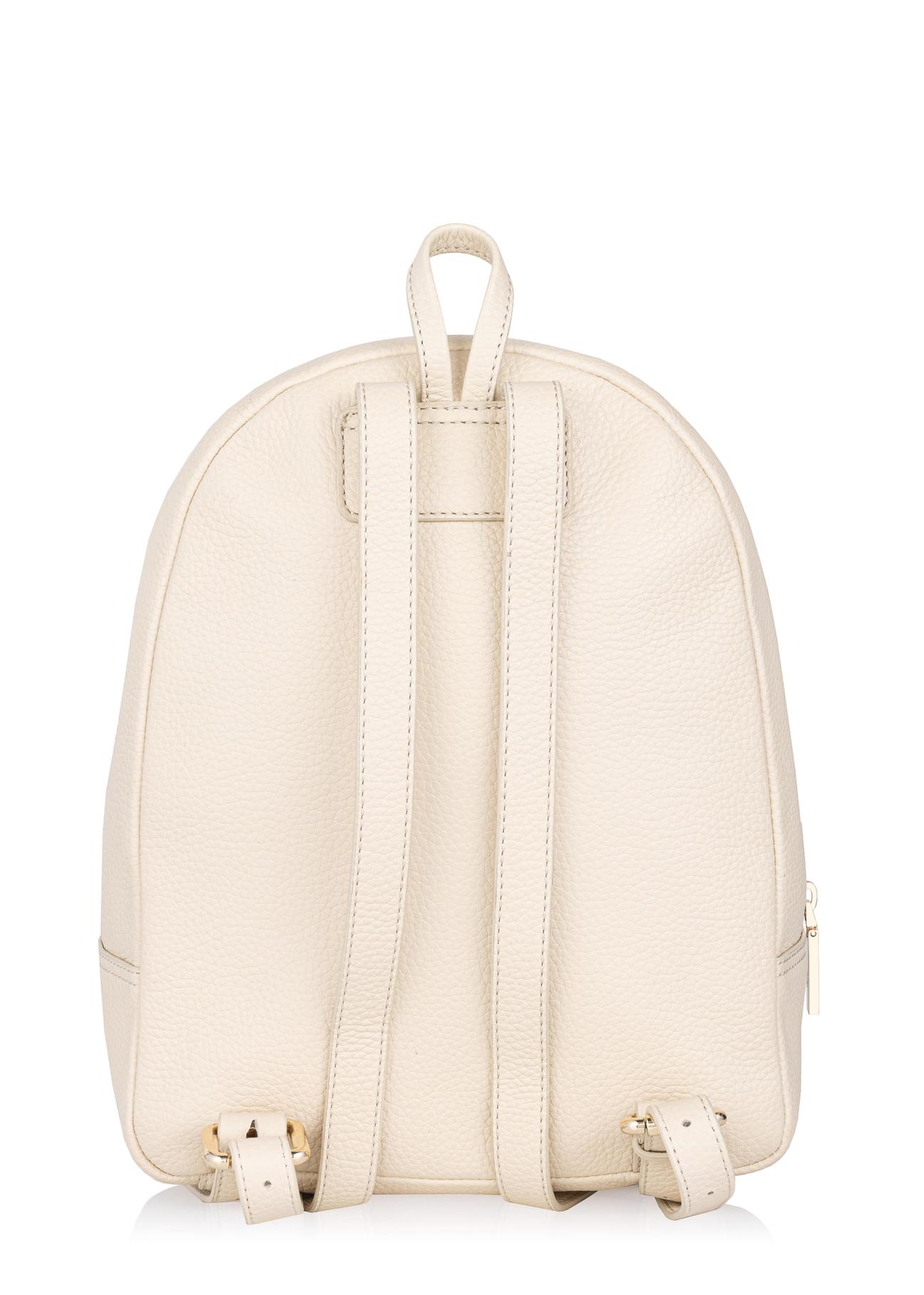 Cream leather women's backpack TORES-0898A-12(W24)-04