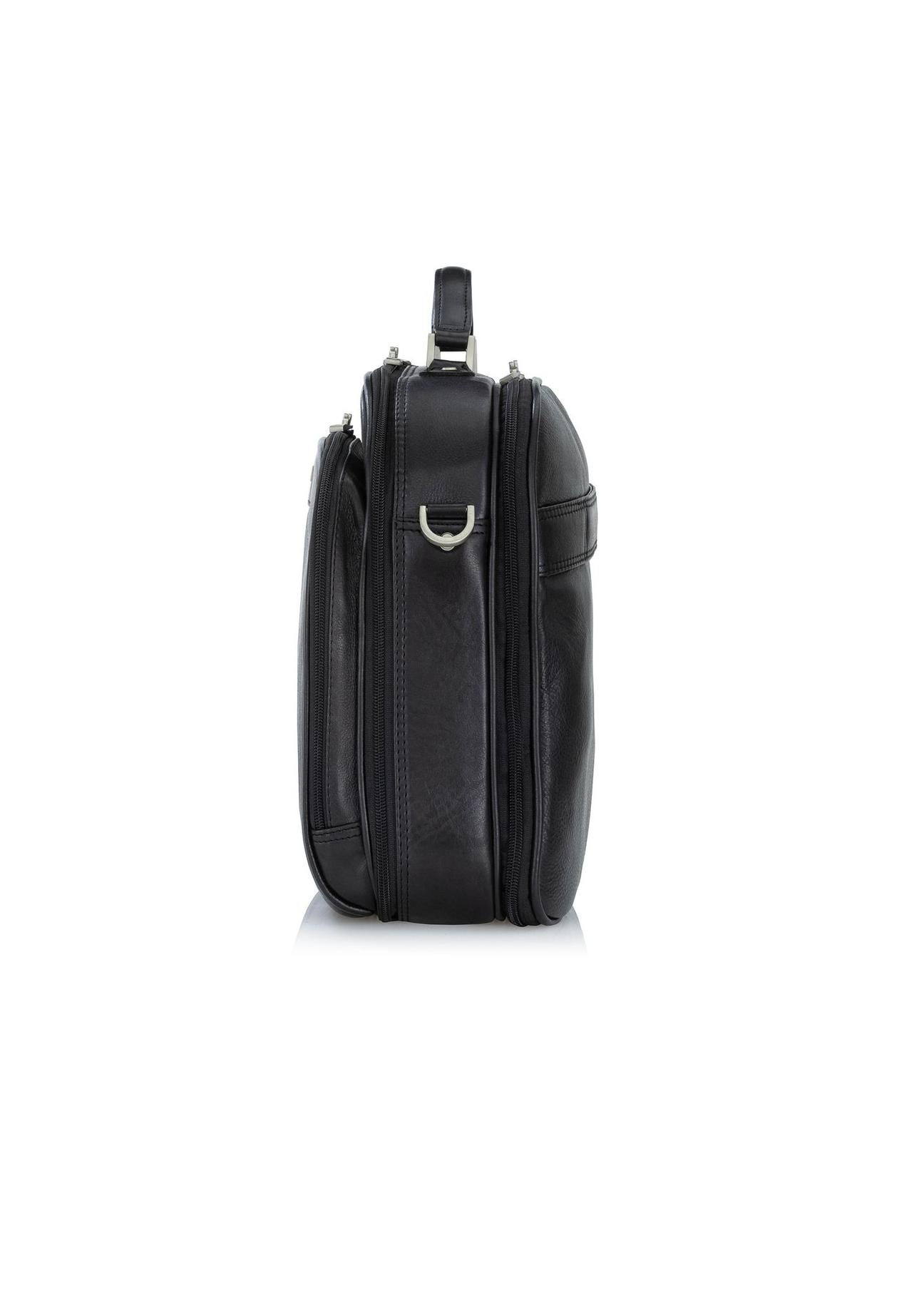 Black leather business travel bag TB-214A-99(KS)-03