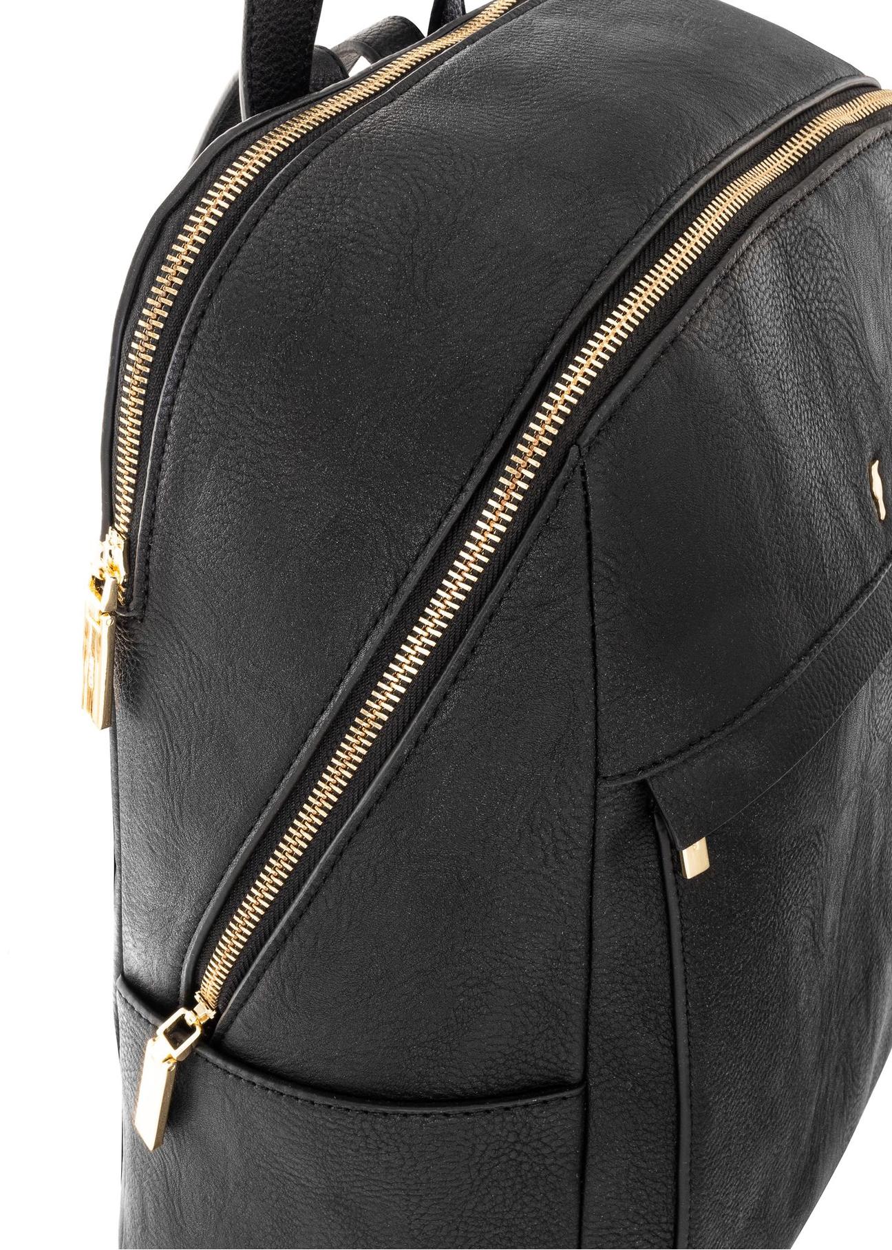 Women's two-compartment black backpack TOREC-0921-99(W24)-06