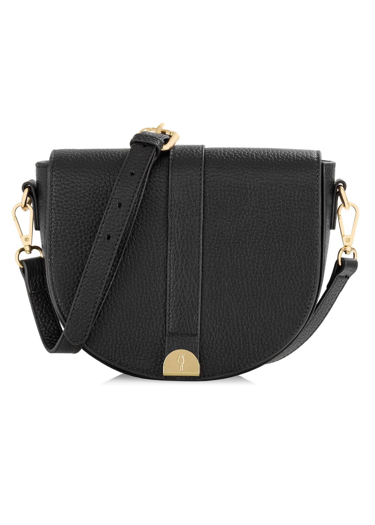 Leather black shoulder postbag TORES-0979-99(Z24)-01