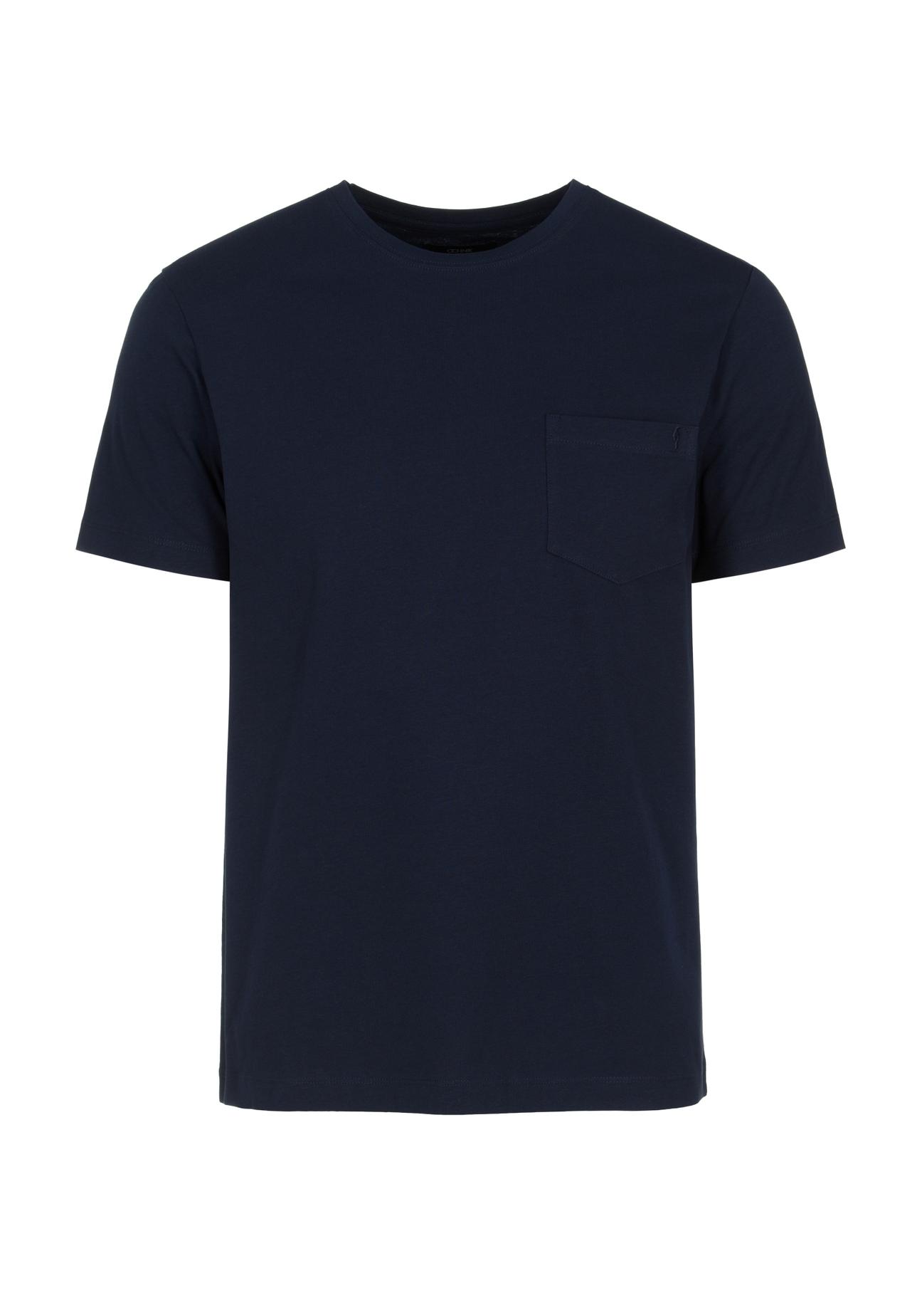 Navy blue basic Men's T-shirt TSHMT-0097-69(W24)-03