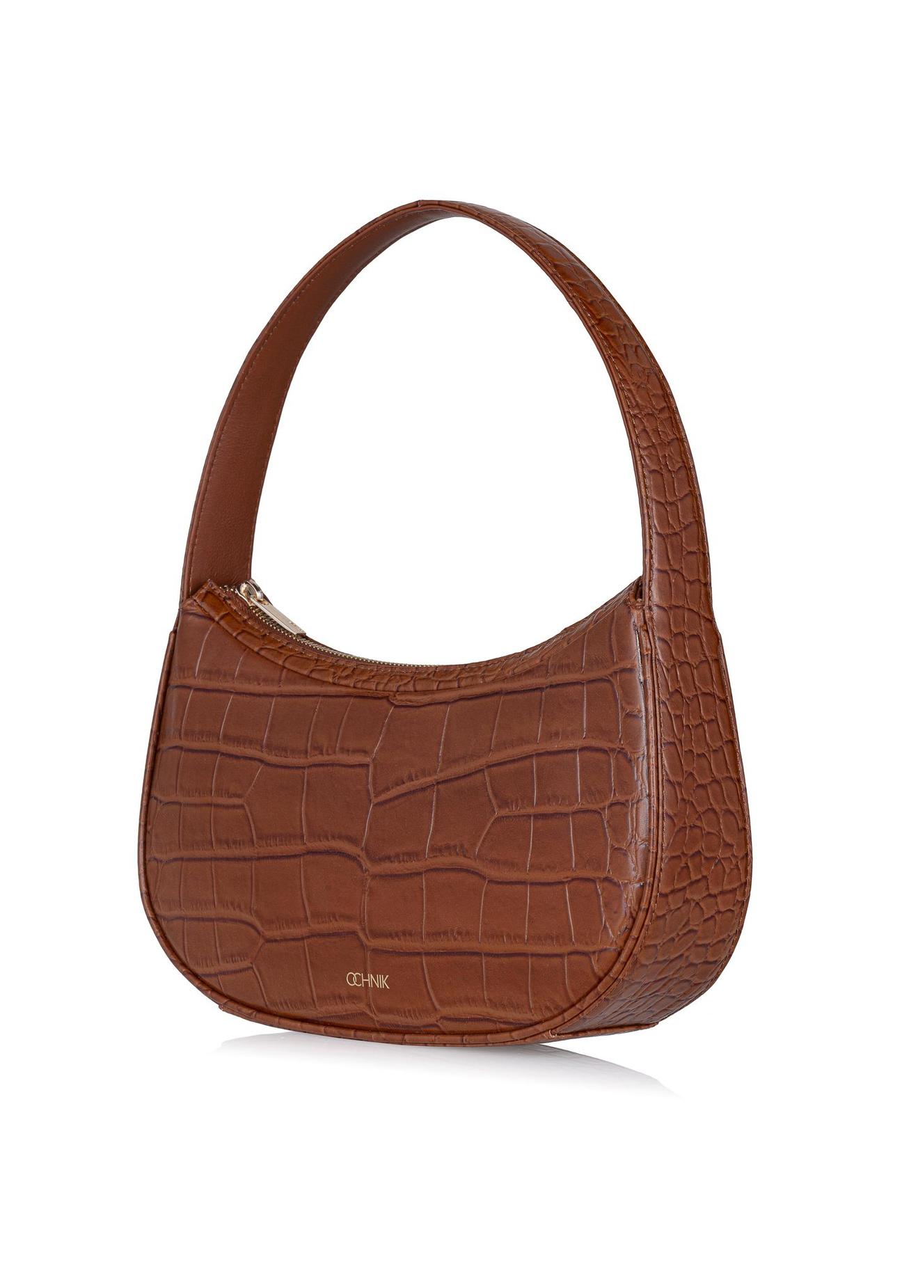 Brown leather women's hobo handbag TORES-0999-87(W24)-02