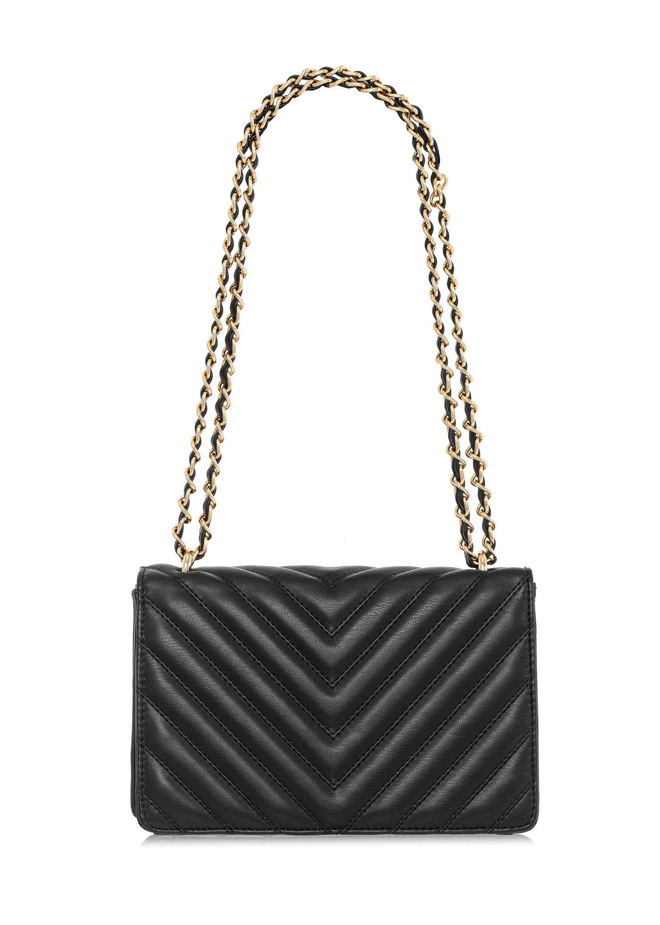 Black quilted women's handbag TOREC-0528C-99(W25)-03