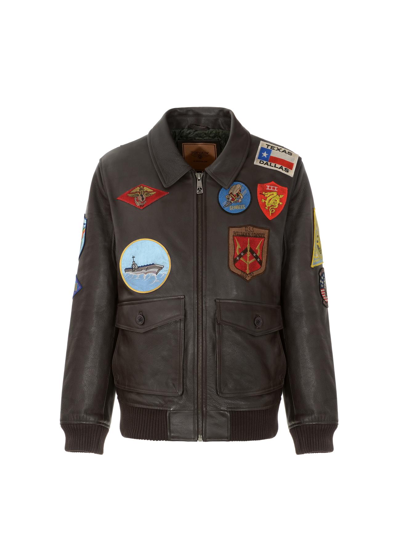 Men's leather jacket from TOP GUN collection KURMS-0218-0993(Z22)-08