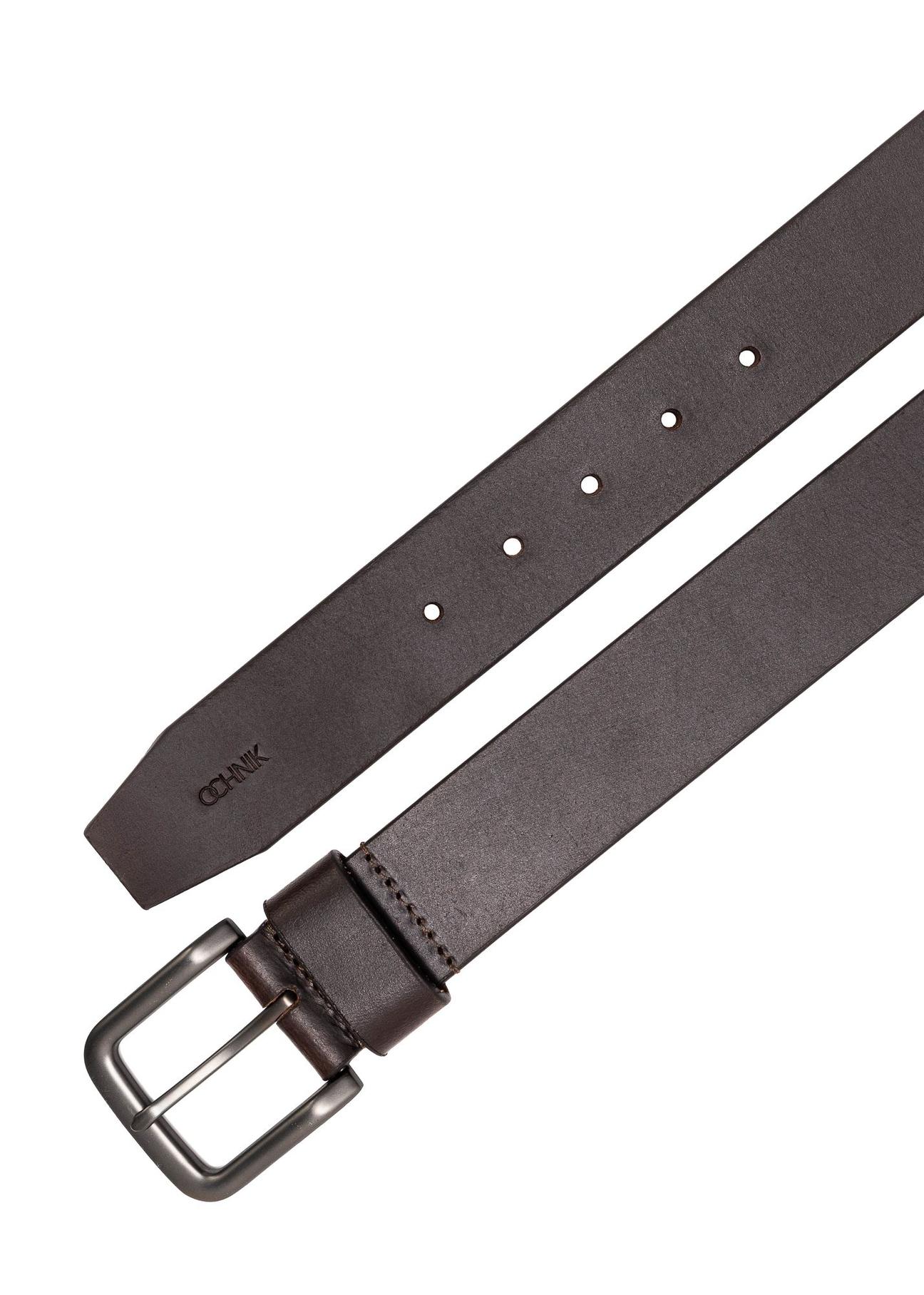 Brown men's belt made of genuine leather PASMS-0260-89(Z24)-03