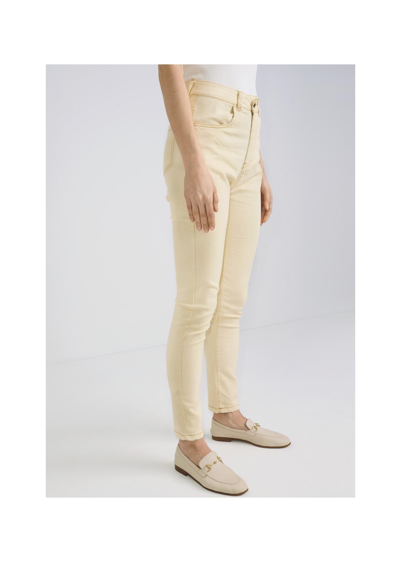 Cream denim pants for women JEADT-0005-11(W22)-01